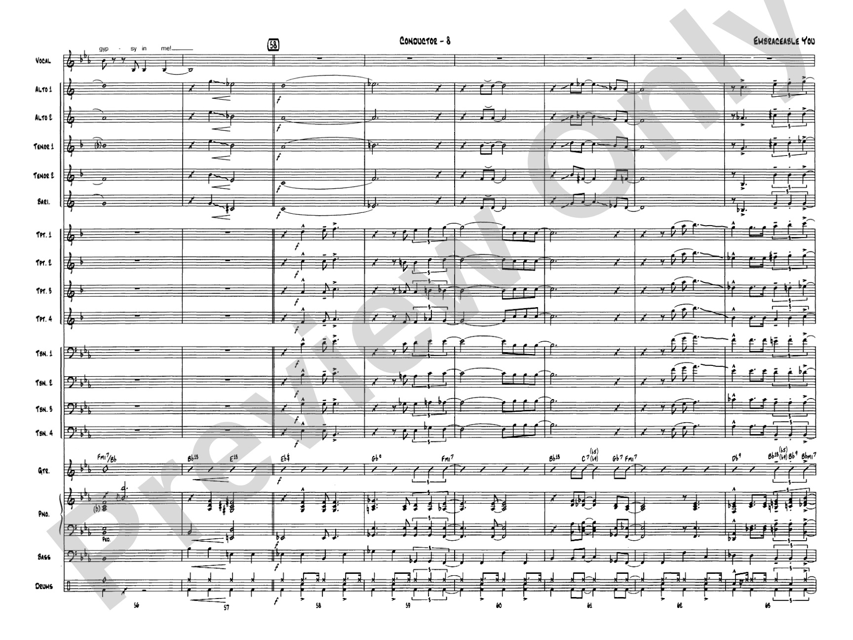 Embraceable You: Vocal Solo with Jazz Ensemble Conductor Score & Parts