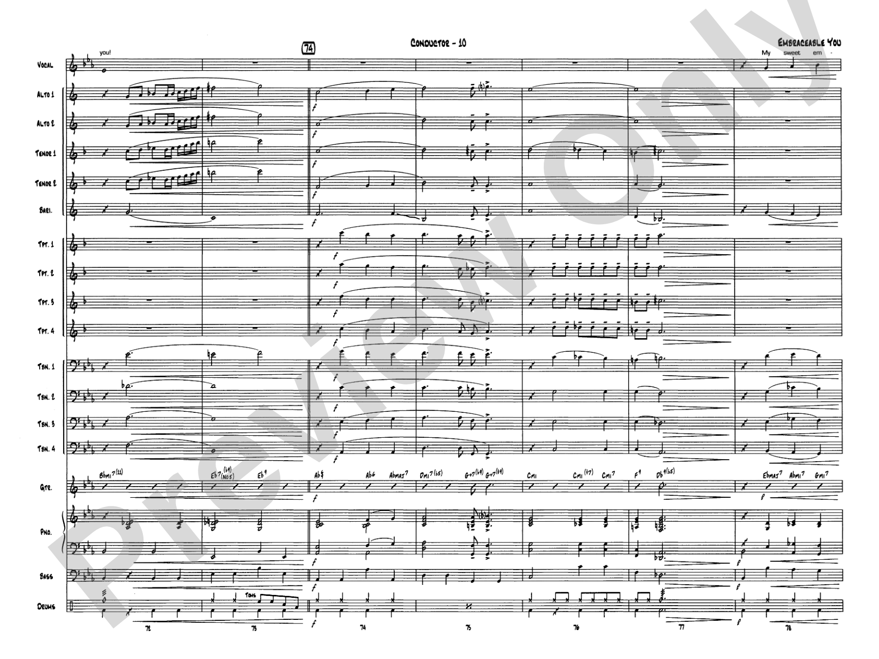 Embraceable You: Vocal Solo with Jazz Ensemble Conductor Score & Parts