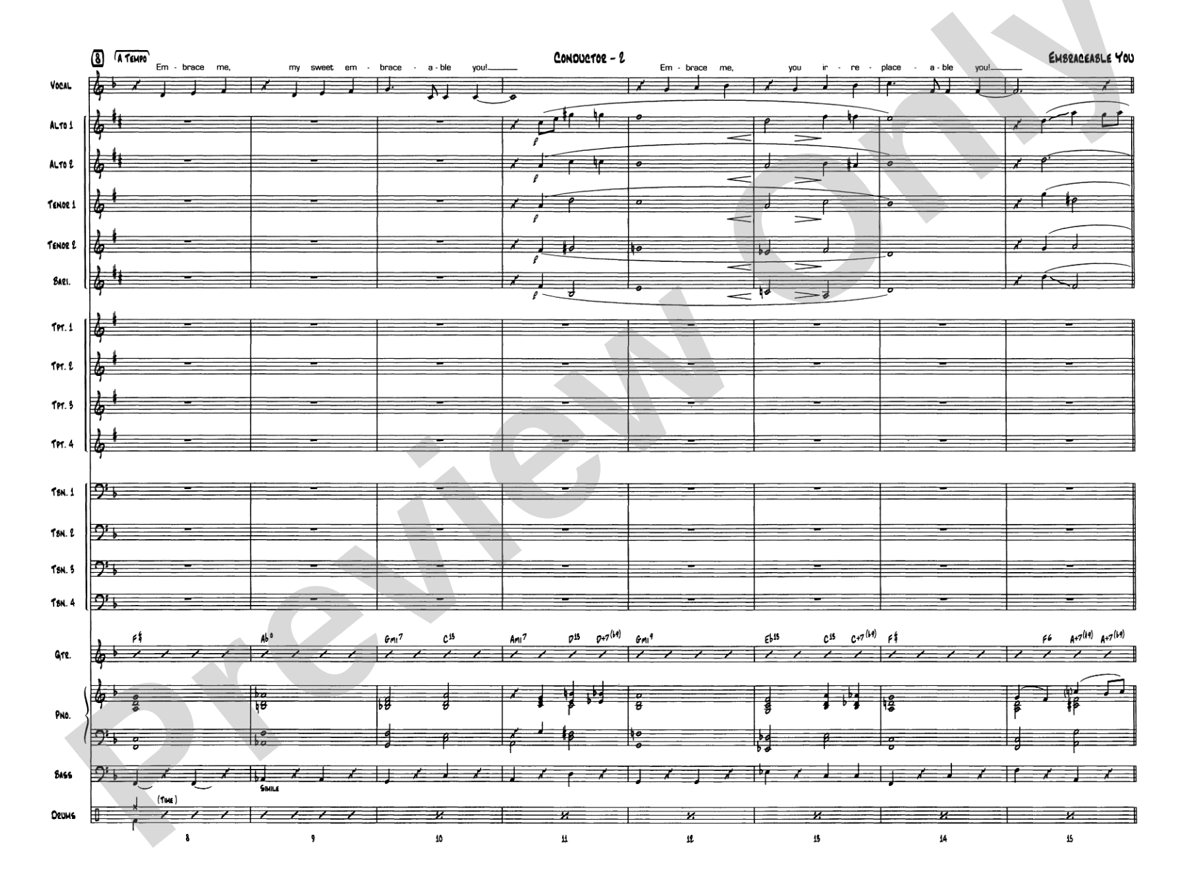 Embraceable You: Vocal Solo with Jazz Ensemble Conductor Score & Parts