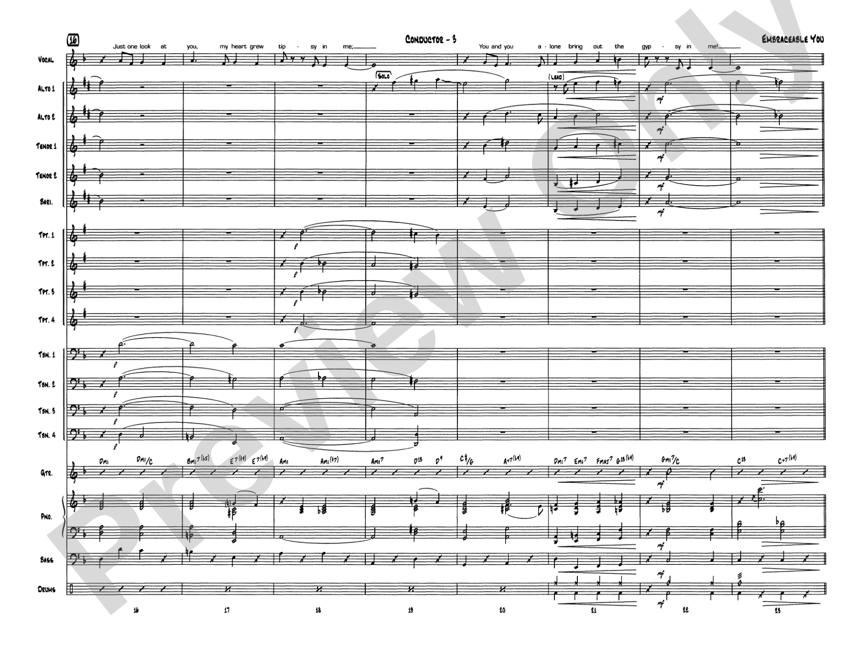 Embraceable You: Vocal Solo with Jazz Ensemble Conductor Score & Parts