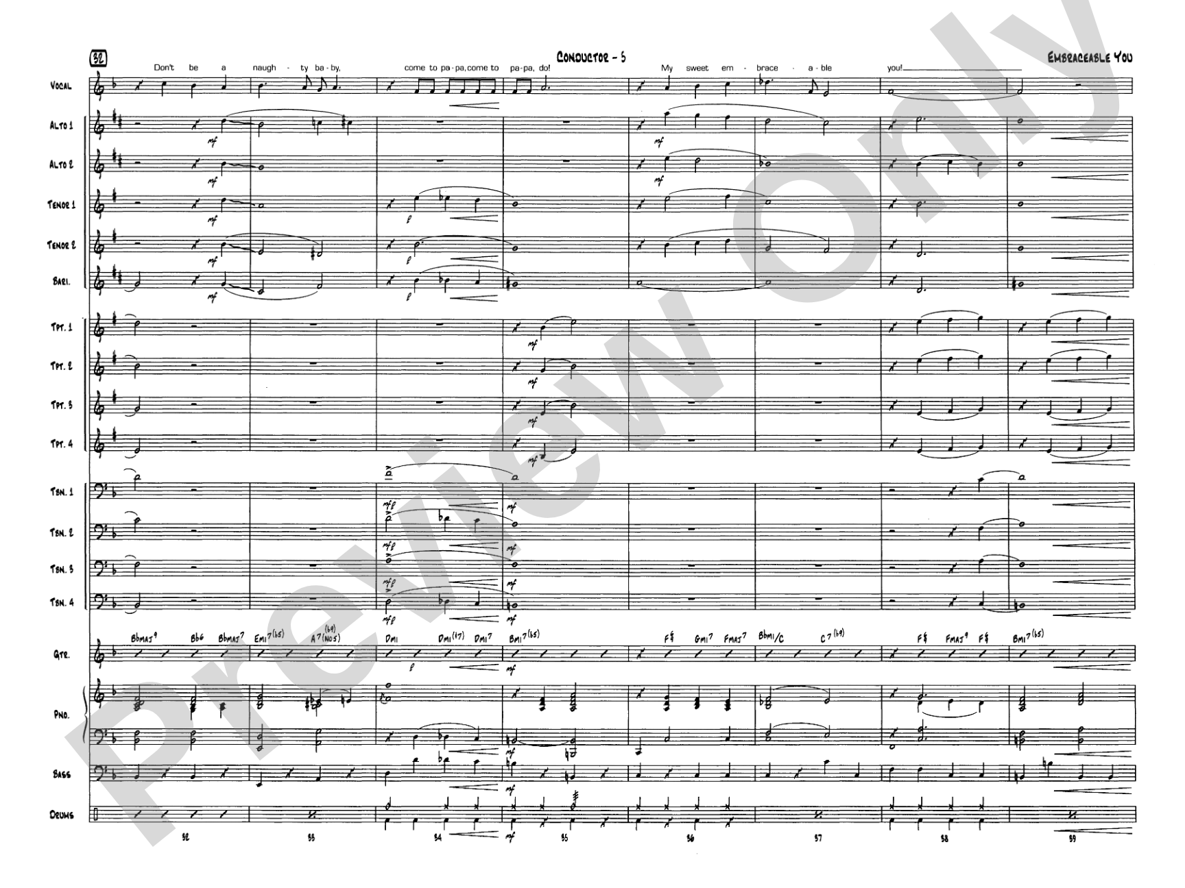 Embraceable You: Vocal Solo with Jazz Ensemble Conductor Score & Parts