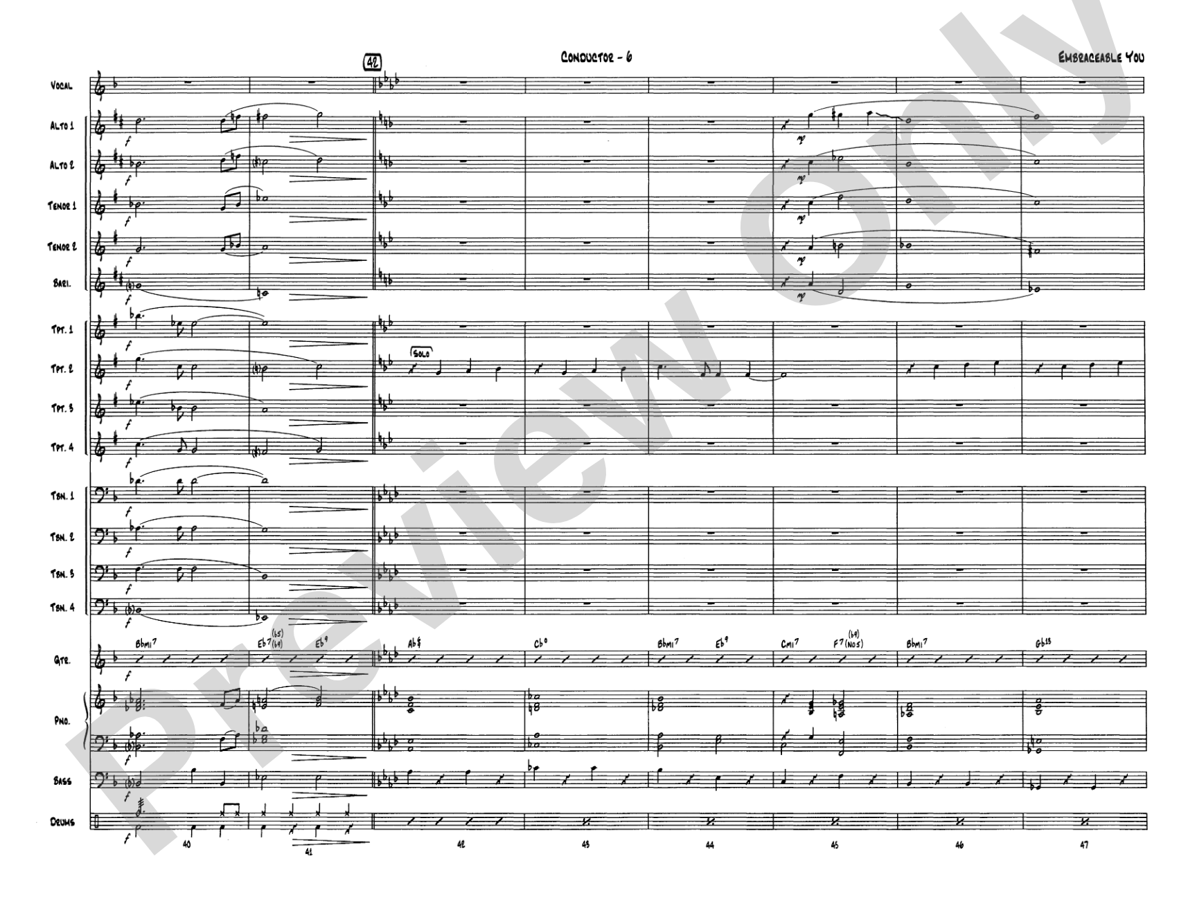 Embraceable You: Vocal Solo with Jazz Ensemble Conductor Score & Parts