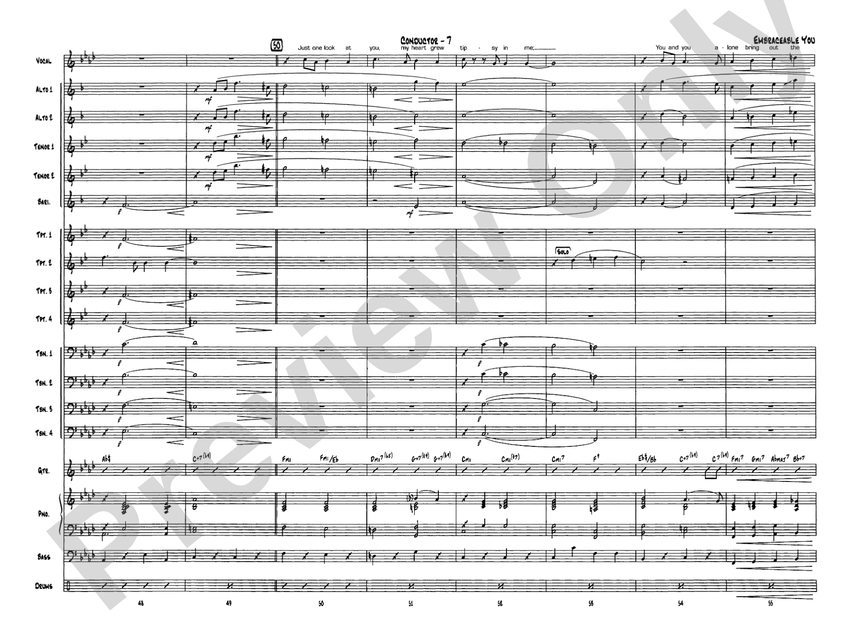 Embraceable You: Vocal Solo with Jazz Ensemble Conductor Score & Parts