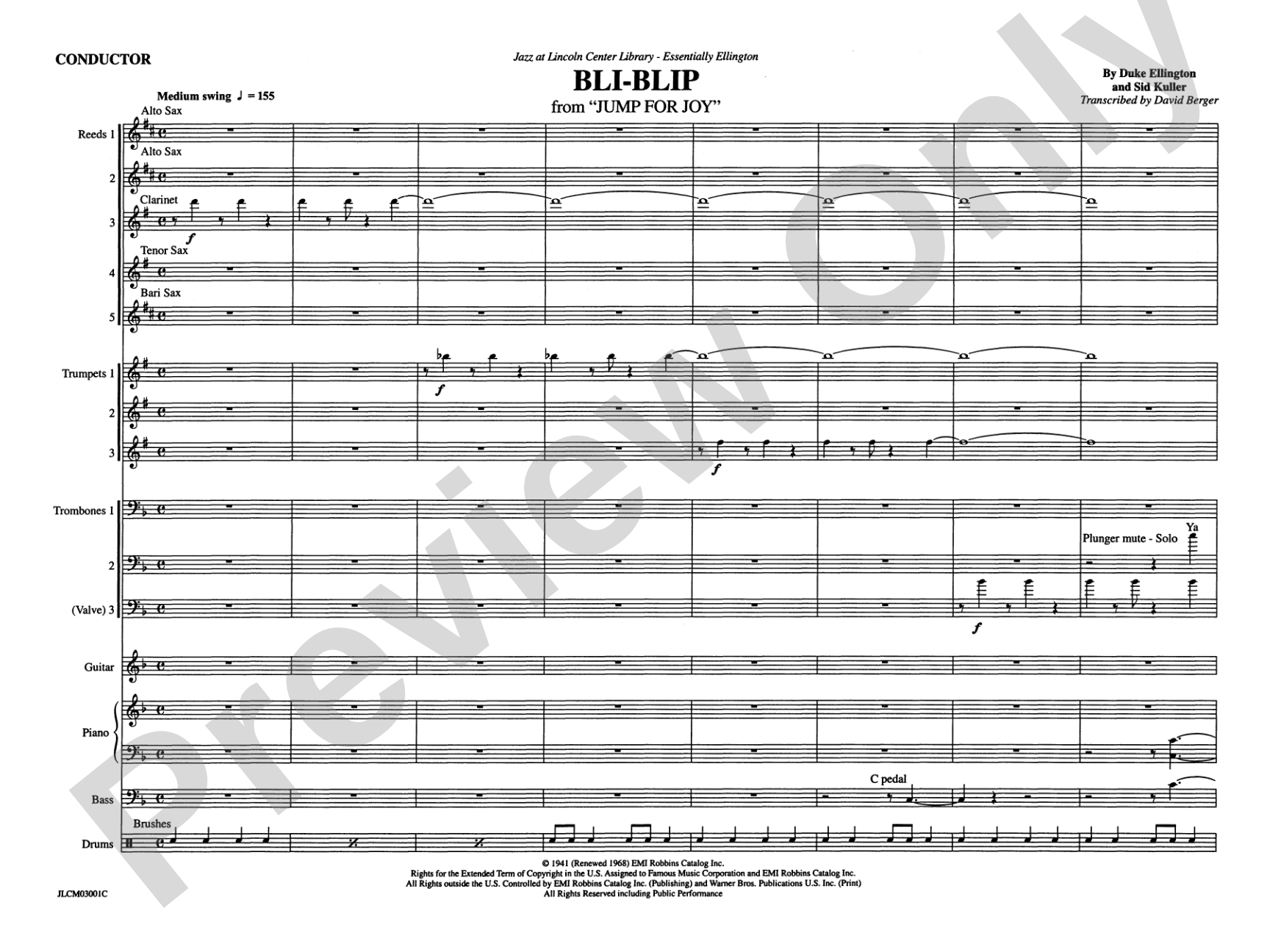 Bli-Blip (from Jump for Joy): Jazz Ensemble Conductor Score & Parts