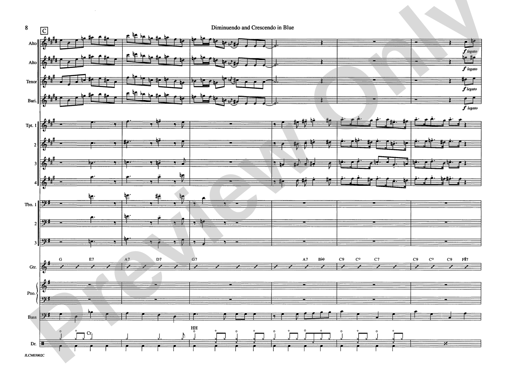 Diminuendo and Crescendo in Blue: Jazz Ensemble Conductor Score & Parts