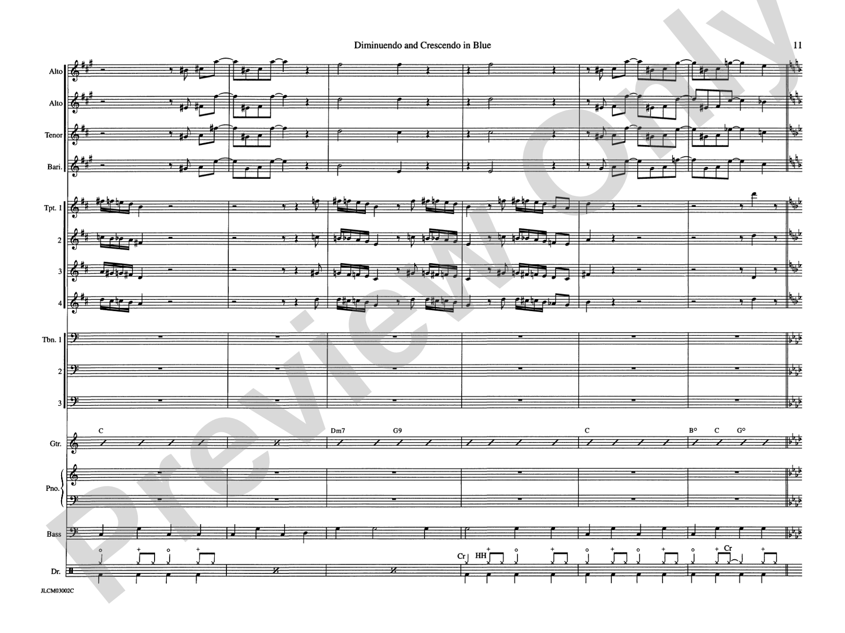Diminuendo and Crescendo in Blue: Jazz Ensemble Conductor Score & Parts