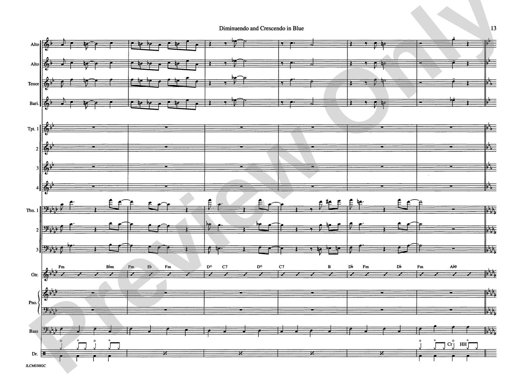 Diminuendo and Crescendo in Blue: Jazz Ensemble Conductor Score & Parts