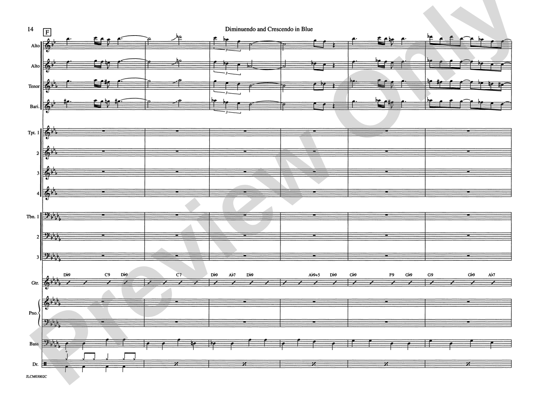 Diminuendo and Crescendo in Blue: Jazz Ensemble Conductor Score & Parts