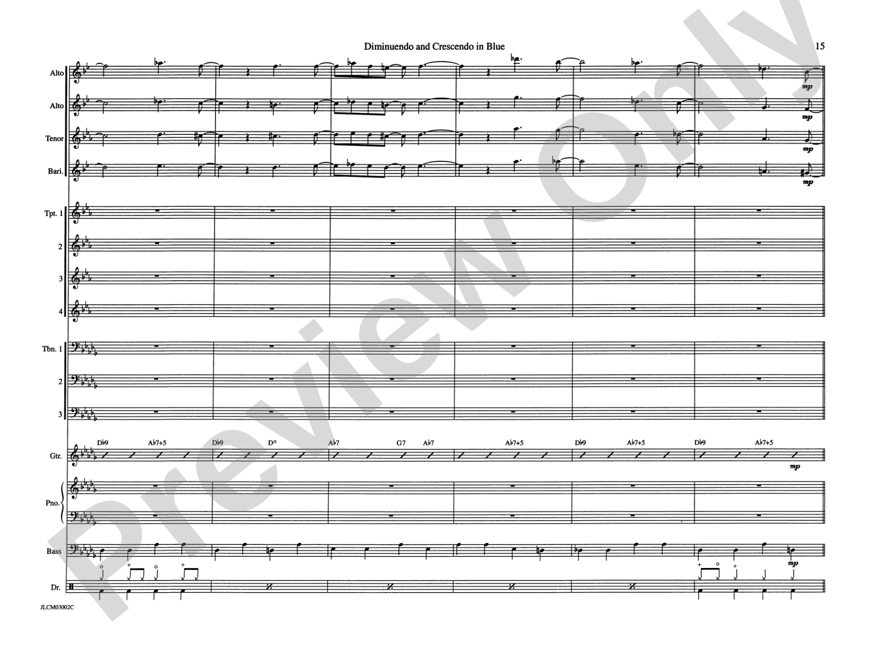 Diminuendo and Crescendo in Blue: Jazz Ensemble Conductor Score & Parts