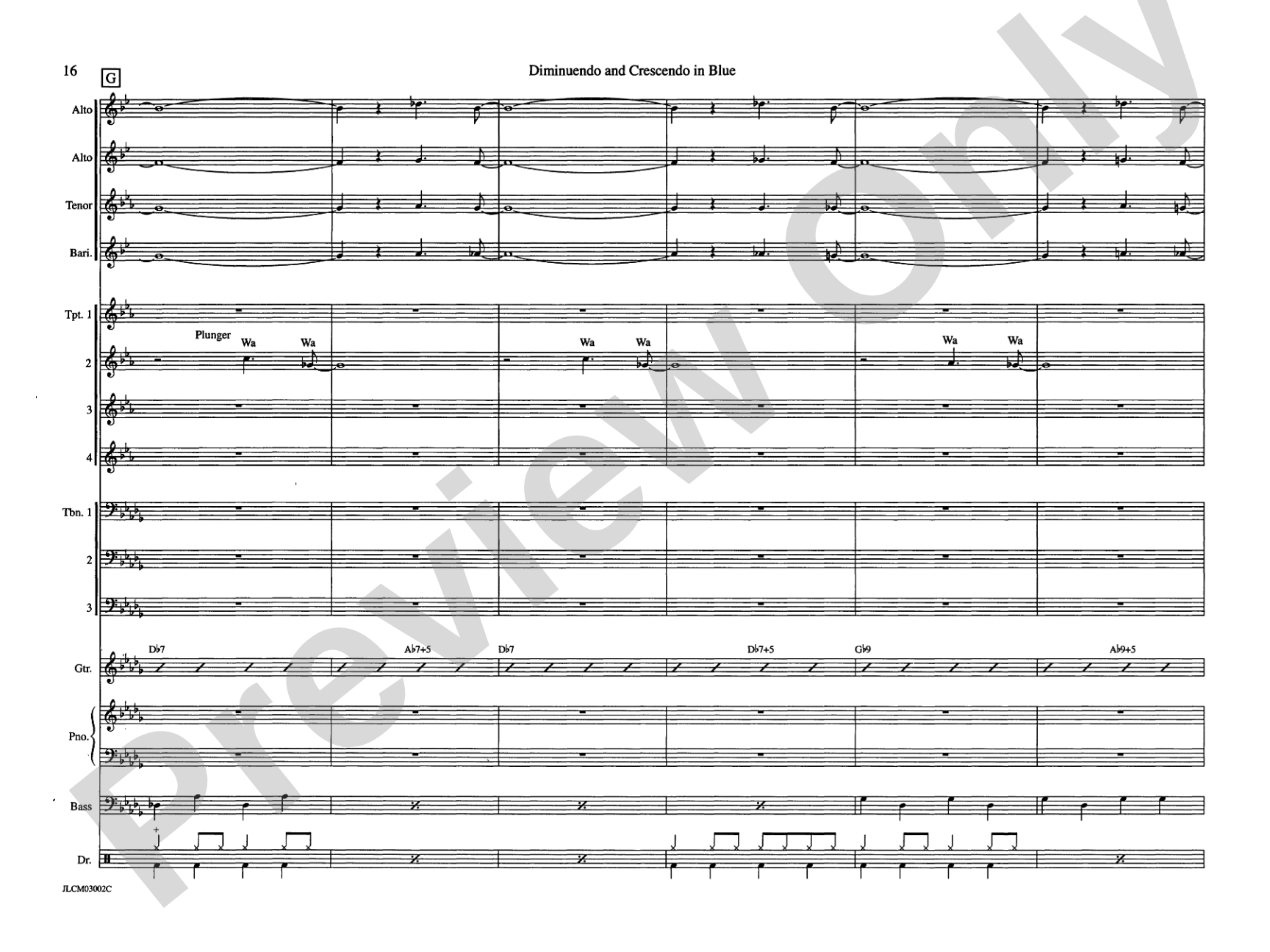 Diminuendo and Crescendo in Blue: Jazz Ensemble Conductor Score & Parts