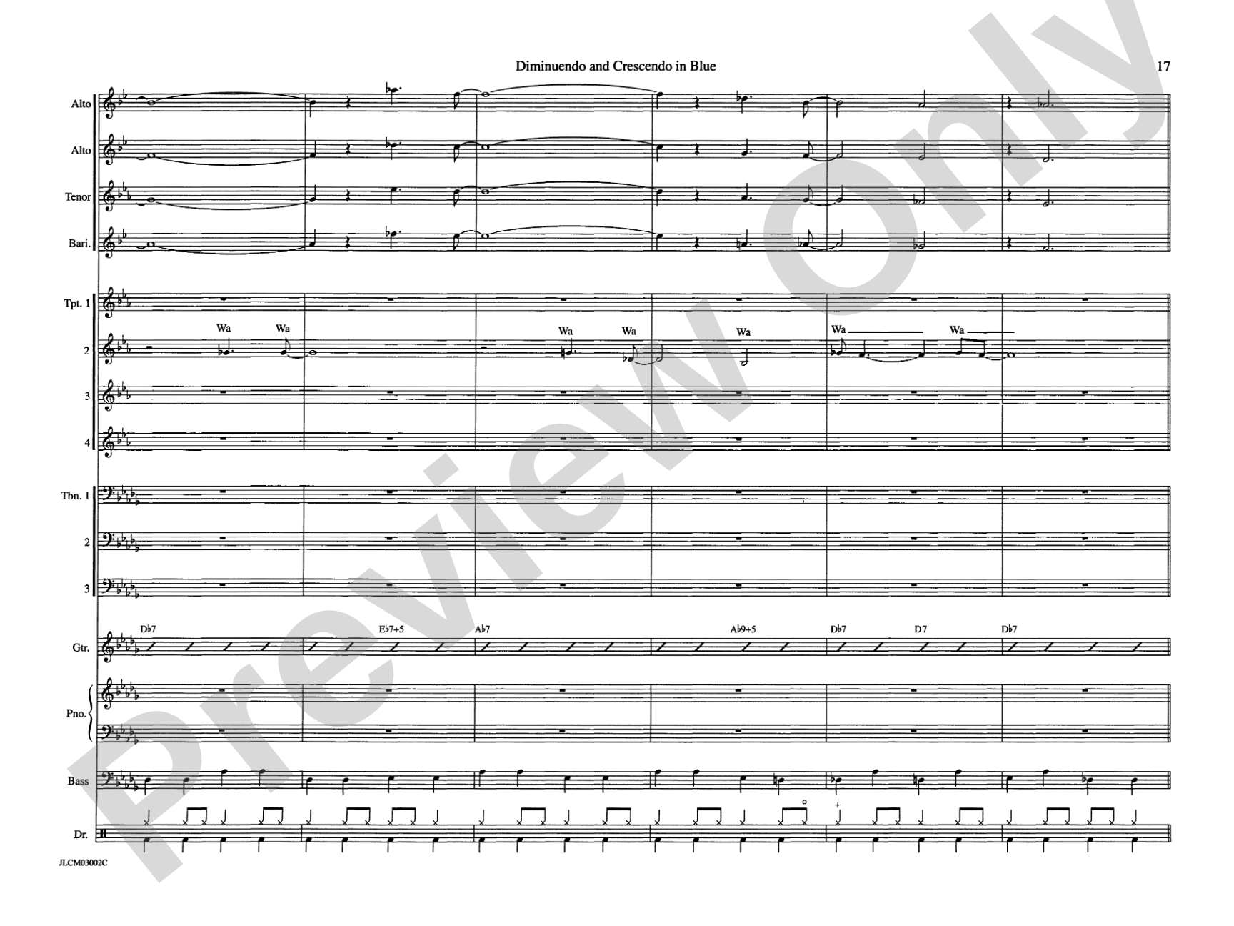 Diminuendo and Crescendo in Blue: Jazz Ensemble Conductor Score & Parts