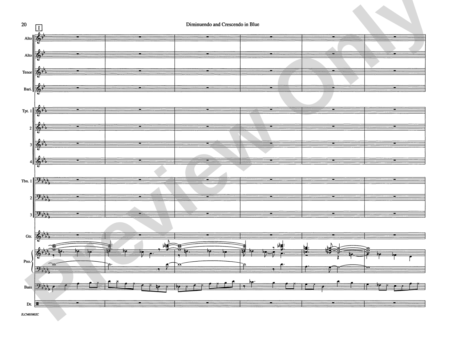 Diminuendo and Crescendo in Blue: Jazz Ensemble Conductor Score & Parts