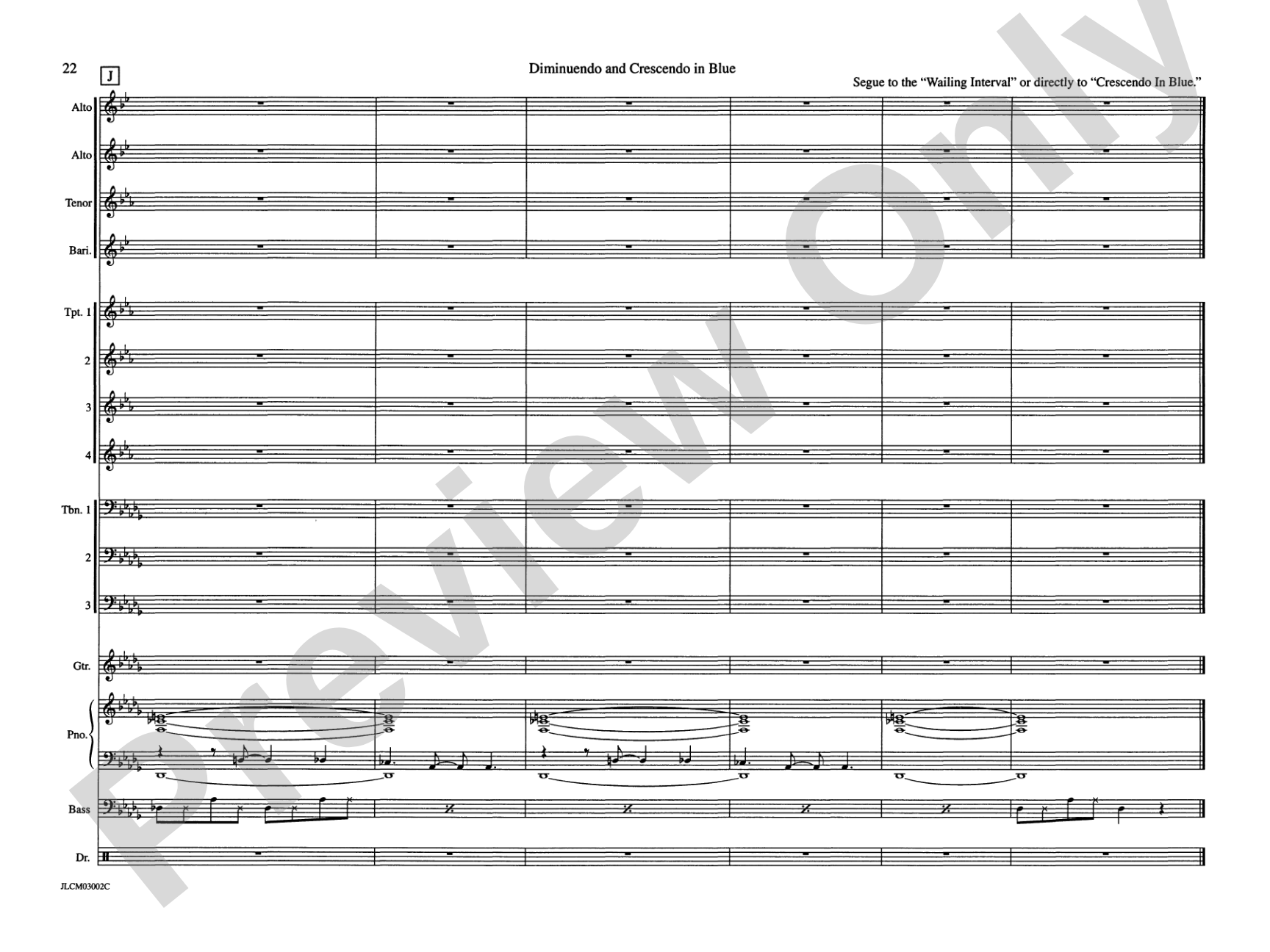 Diminuendo and Crescendo in Blue: Jazz Ensemble Conductor Score & Parts