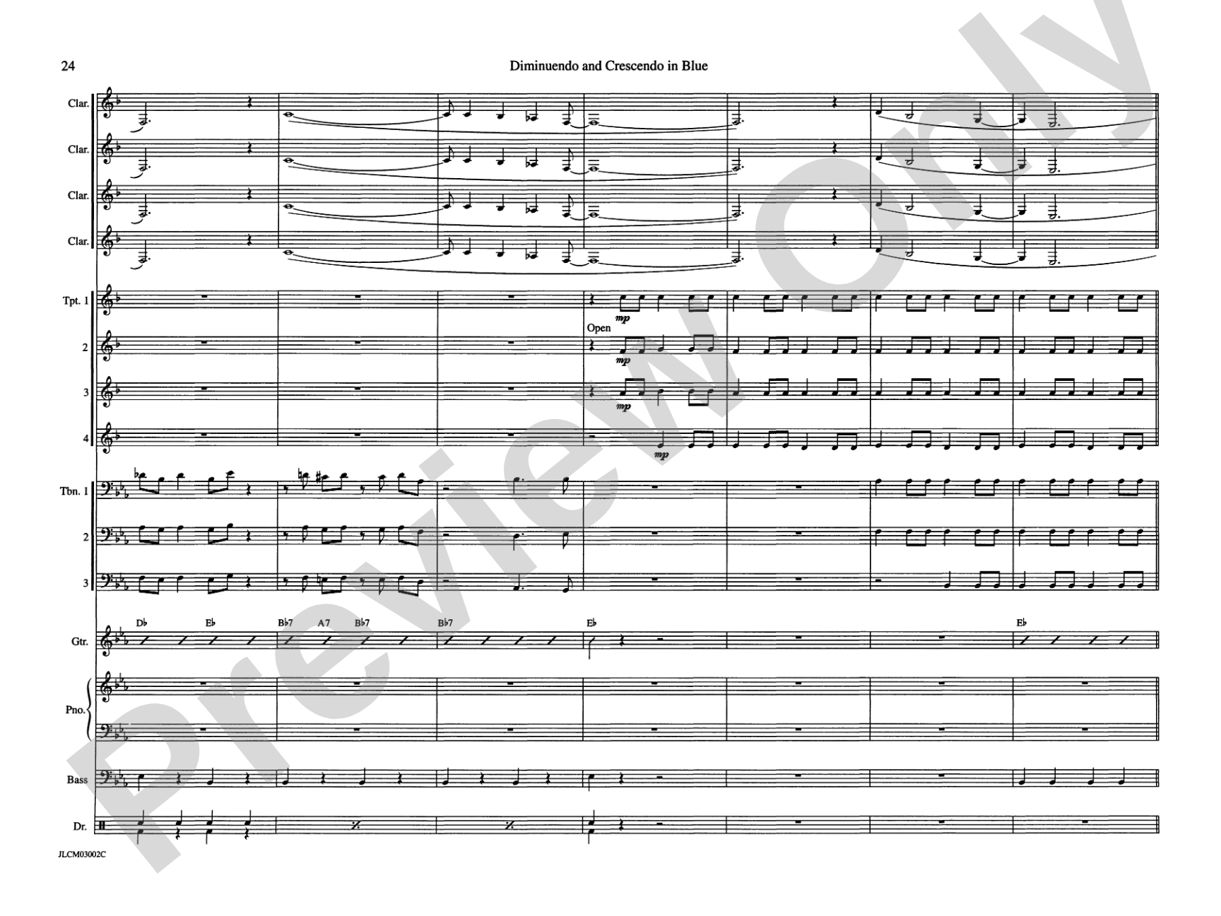 Diminuendo and Crescendo in Blue: Jazz Ensemble Conductor Score & Parts
