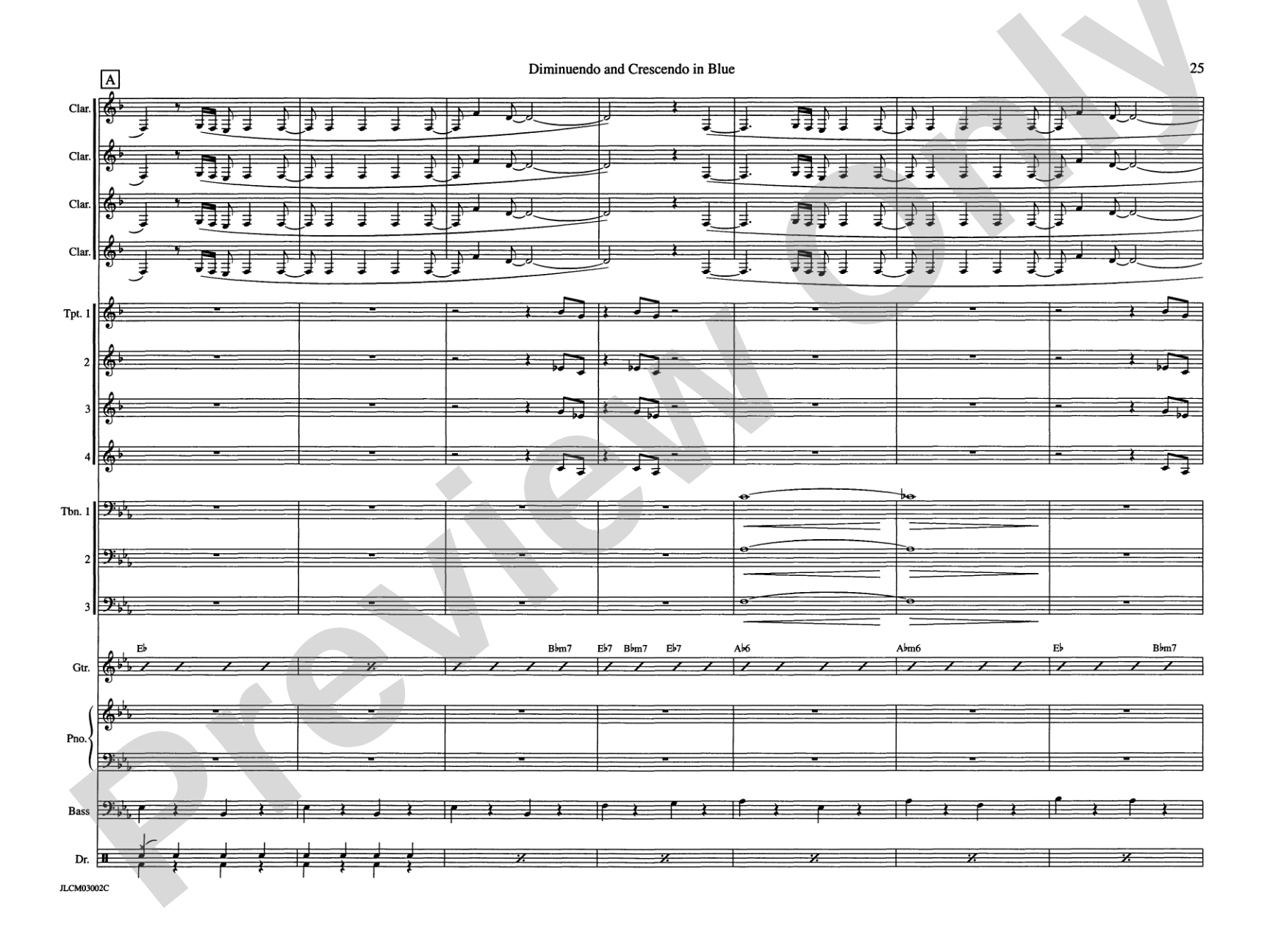 Diminuendo and Crescendo in Blue: Jazz Ensemble Conductor Score & Parts