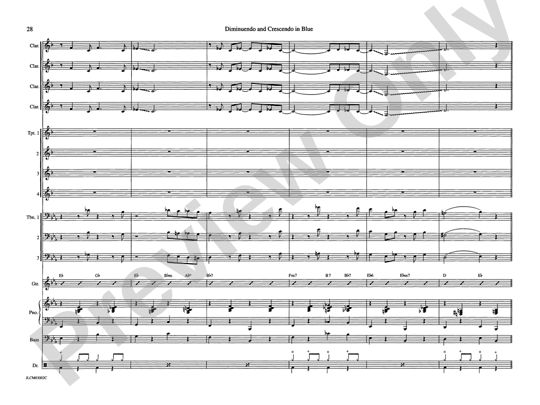 Diminuendo and Crescendo in Blue: Jazz Ensemble Conductor Score & Parts