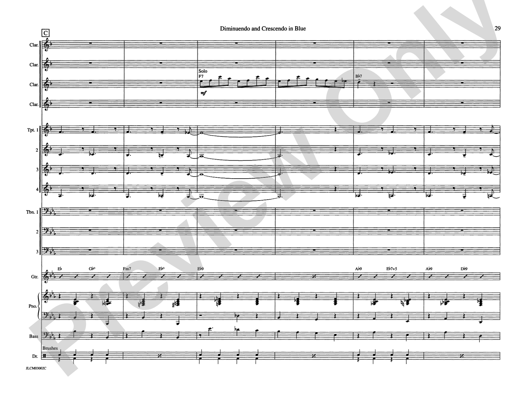 Diminuendo and Crescendo in Blue: Jazz Ensemble Conductor Score & Parts