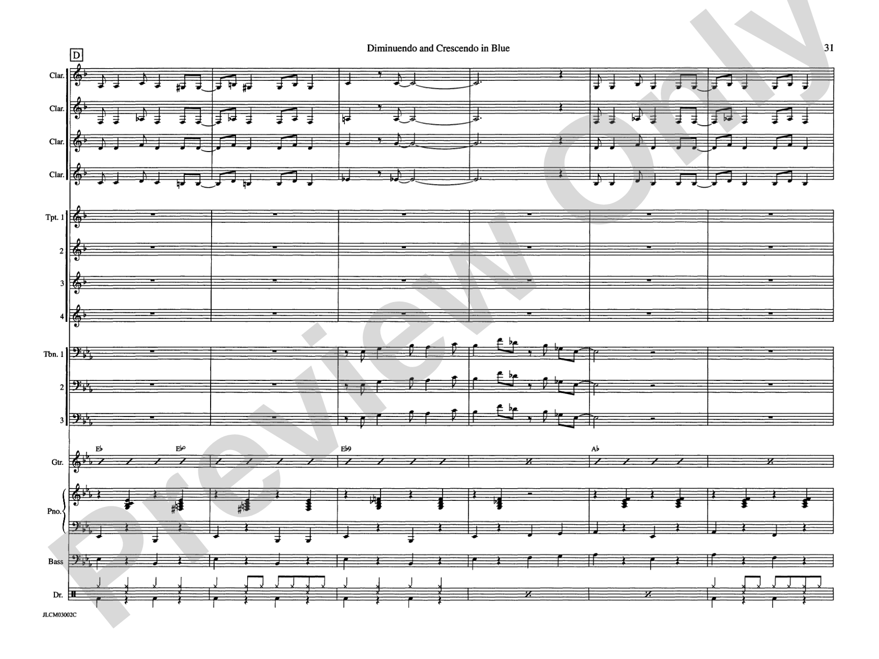 Diminuendo and Crescendo in Blue: Jazz Ensemble Conductor Score & Parts