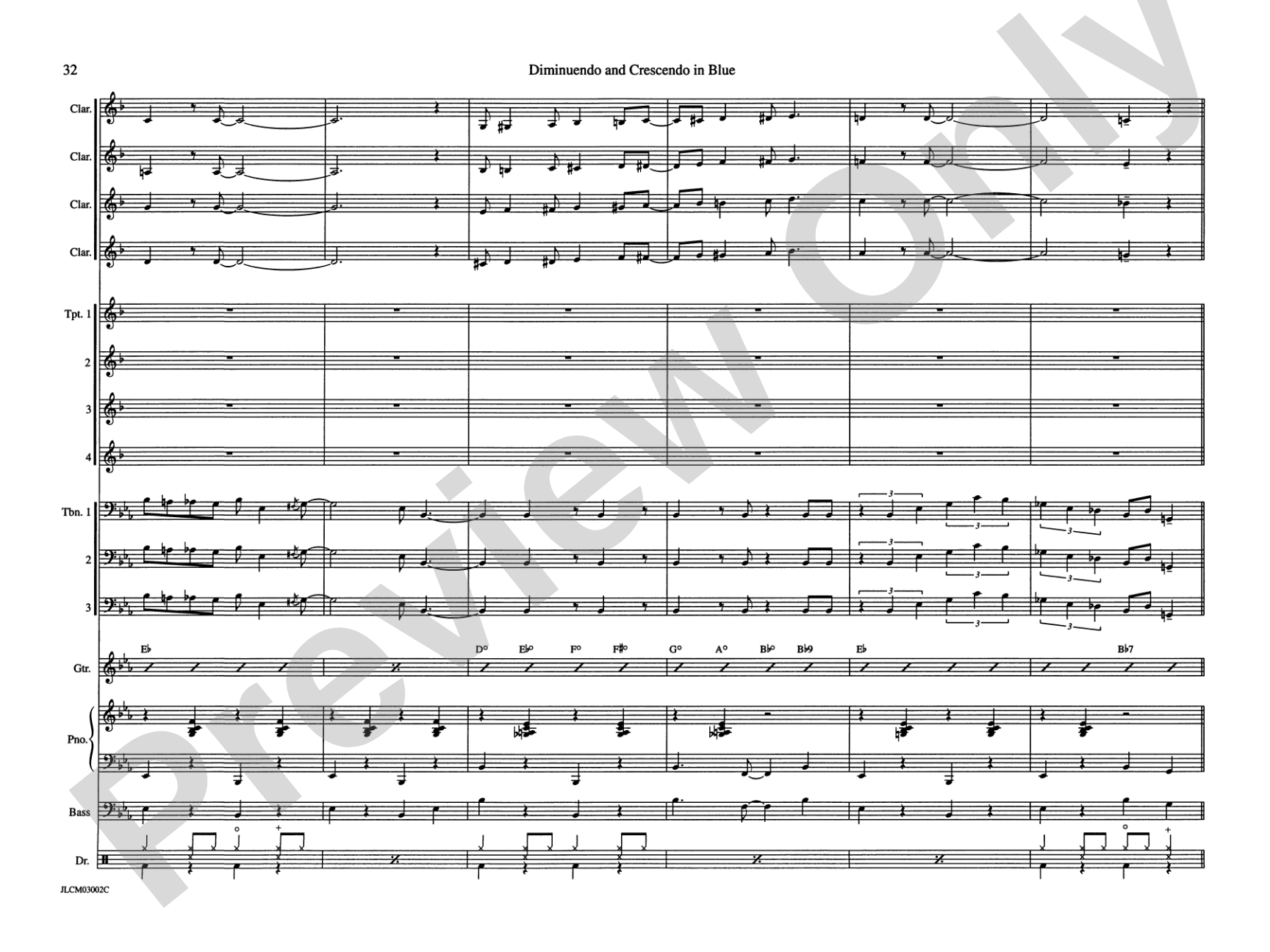 Diminuendo and Crescendo in Blue: Jazz Ensemble Conductor Score & Parts