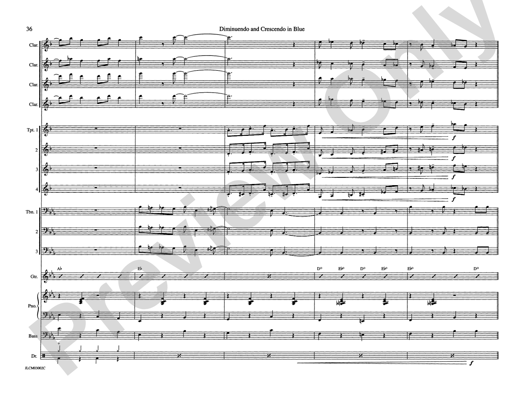 Diminuendo and Crescendo in Blue: Jazz Ensemble Conductor Score & Parts