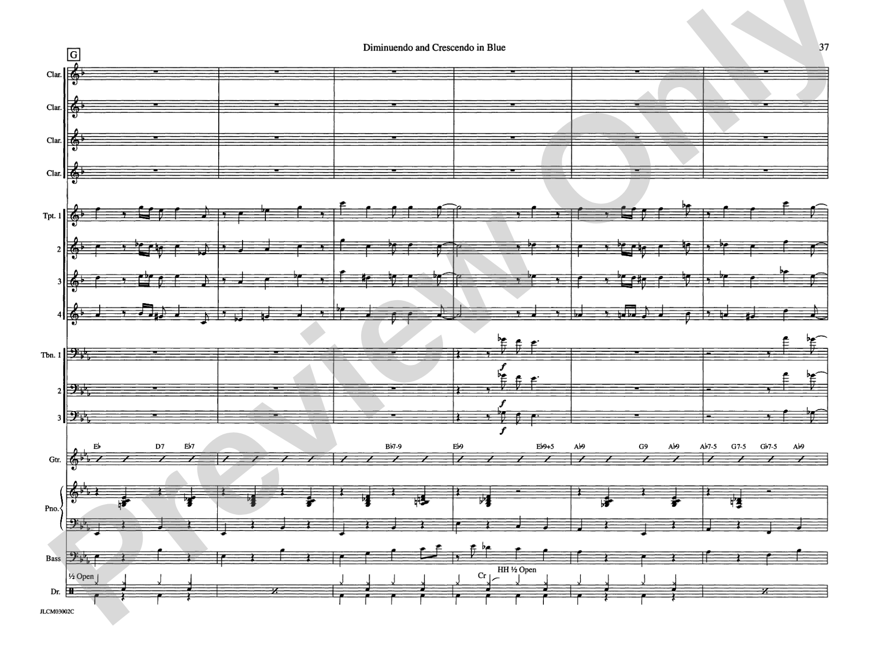Diminuendo and Crescendo in Blue: Jazz Ensemble Conductor Score & Parts