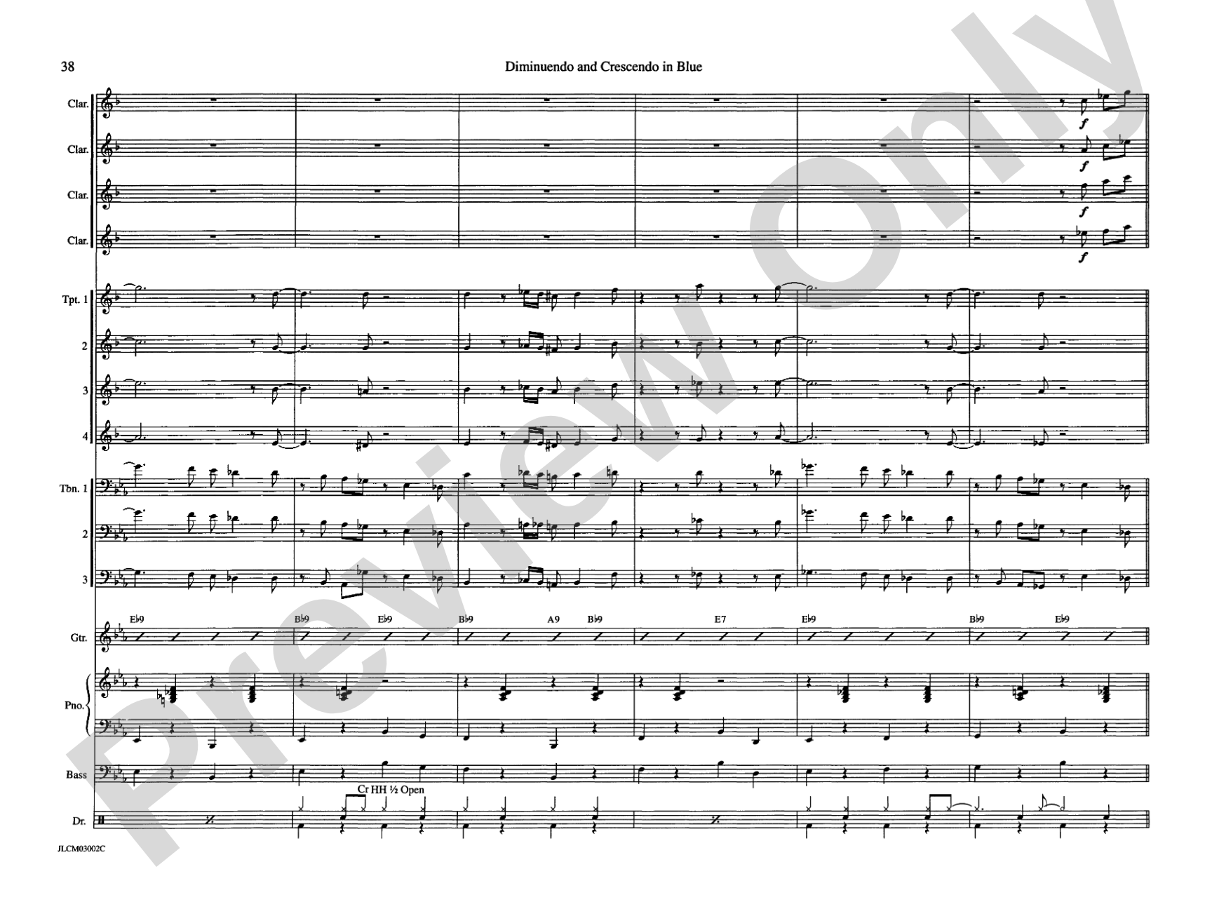 Diminuendo and Crescendo in Blue: Jazz Ensemble Conductor Score & Parts