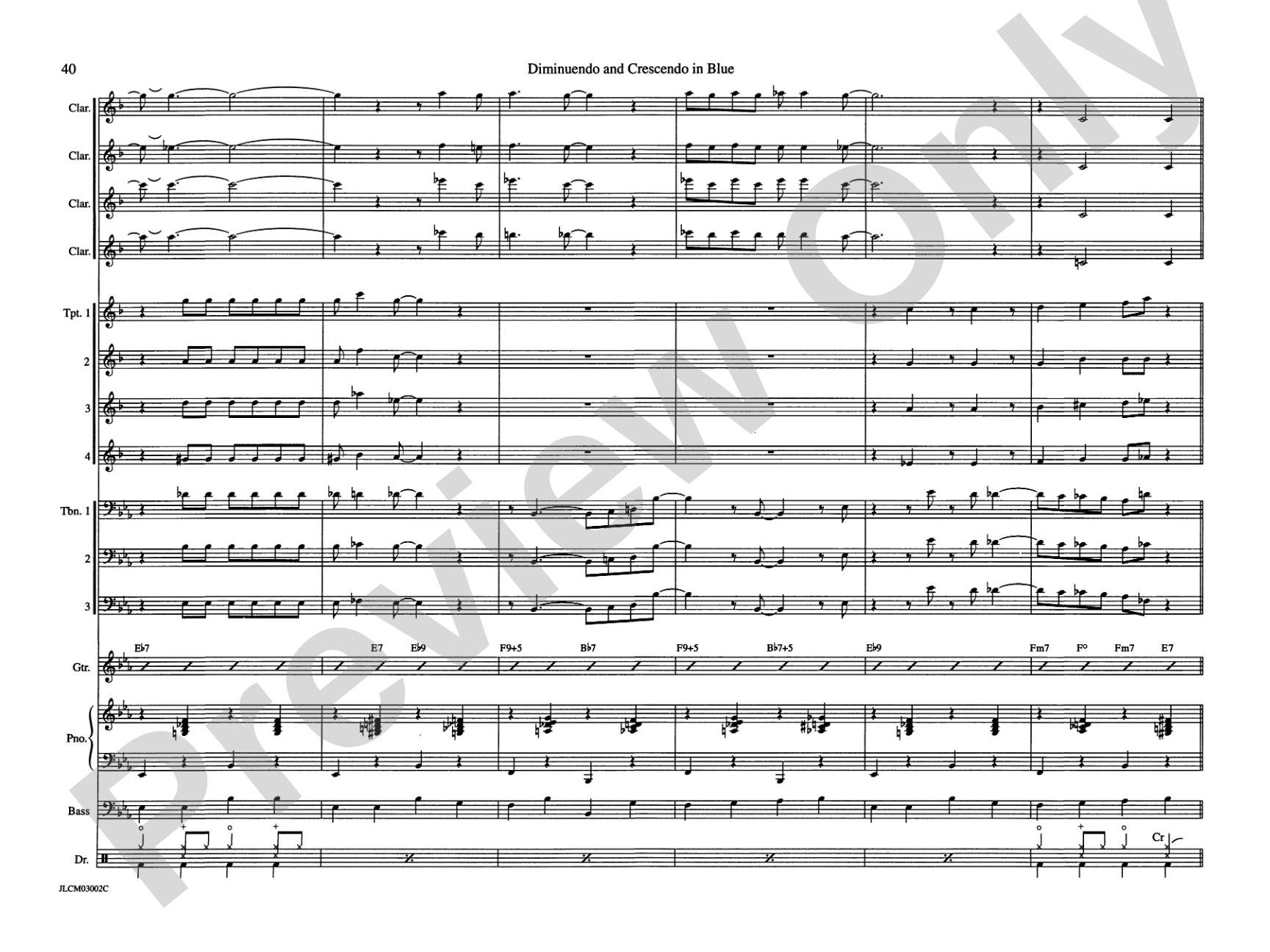Diminuendo and Crescendo in Blue: Jazz Ensemble Conductor Score & Parts