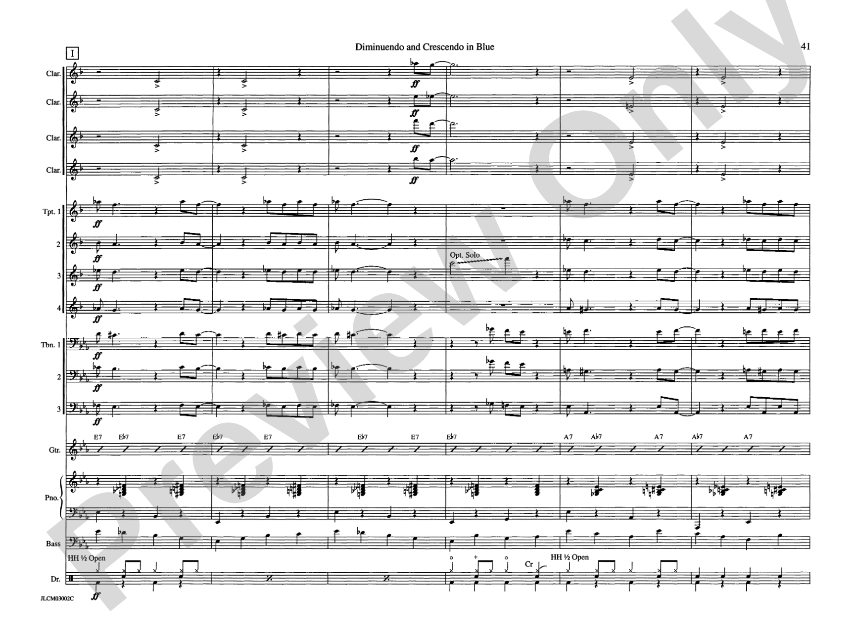 Diminuendo and Crescendo in Blue: Jazz Ensemble Conductor Score & Parts