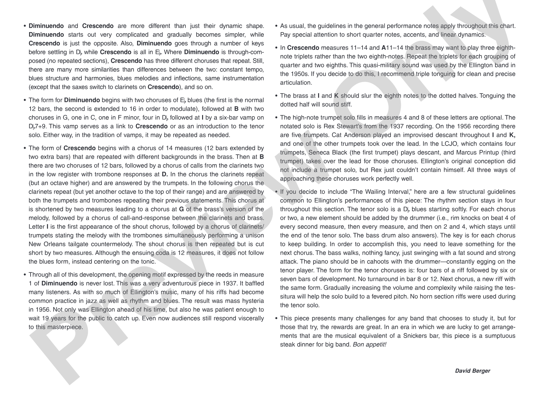 Diminuendo and Crescendo in Blue: Jazz Ensemble Conductor Score & Parts