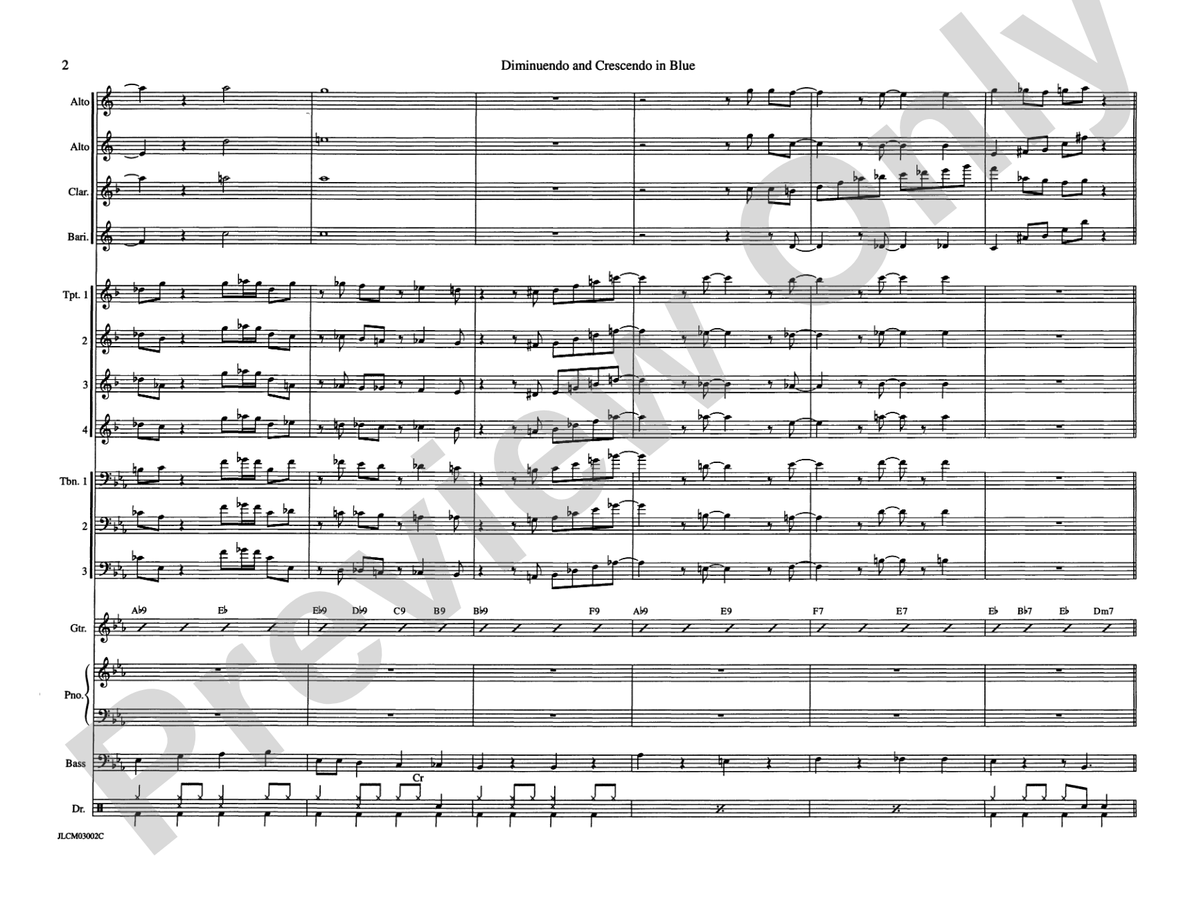 Diminuendo and Crescendo in Blue: Jazz Ensemble Conductor Score & Parts