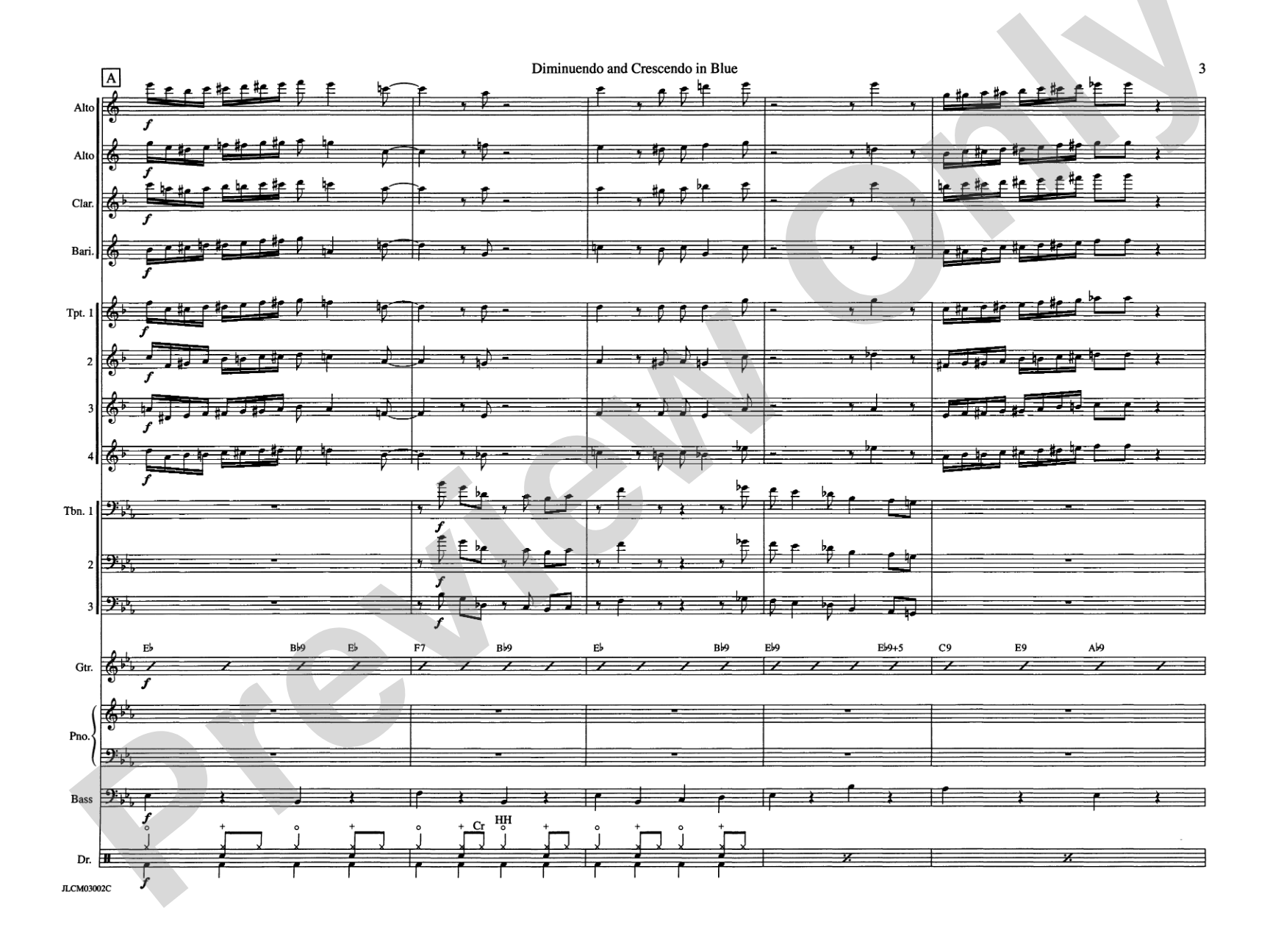 Diminuendo and Crescendo in Blue: Jazz Ensemble Conductor Score & Parts