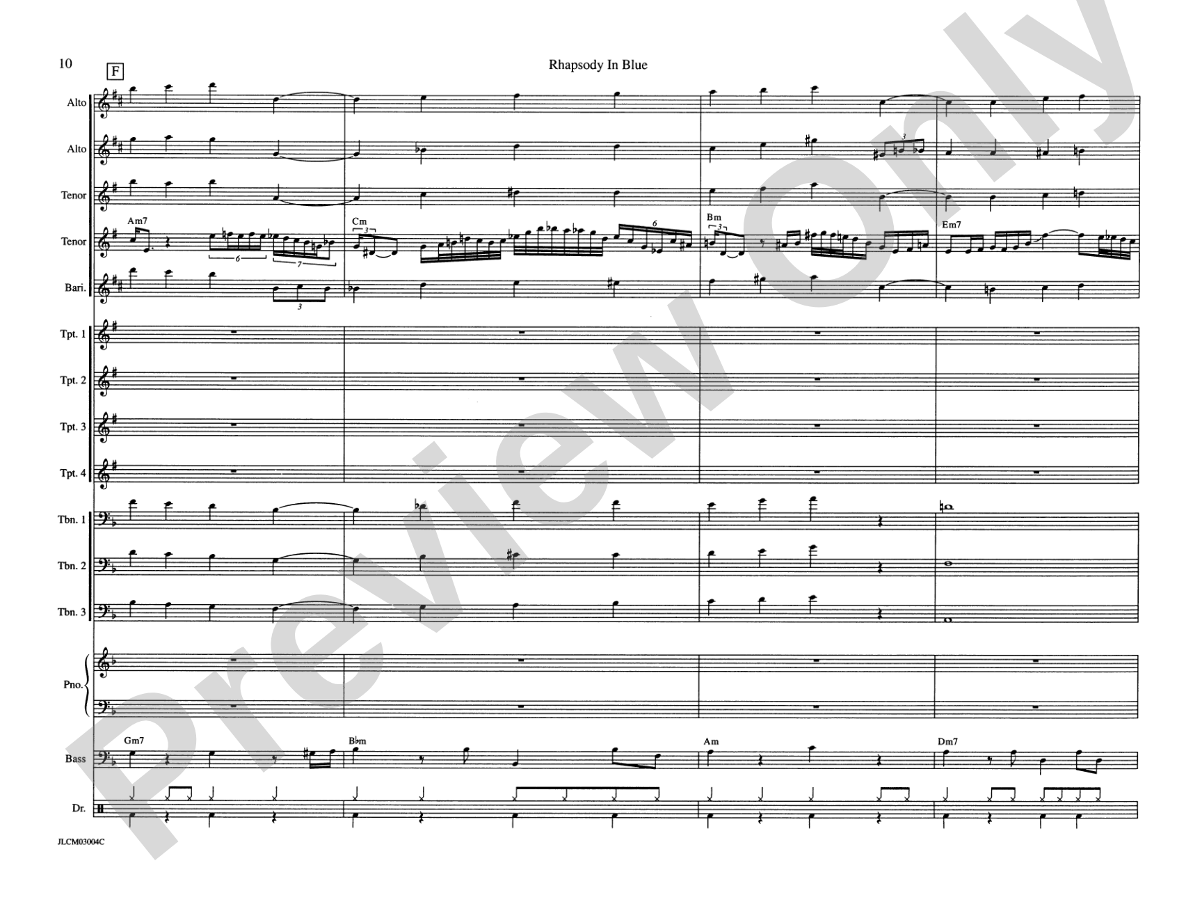 Rhapsody in Blue: Jazz Ensemble Conductor Score & Parts