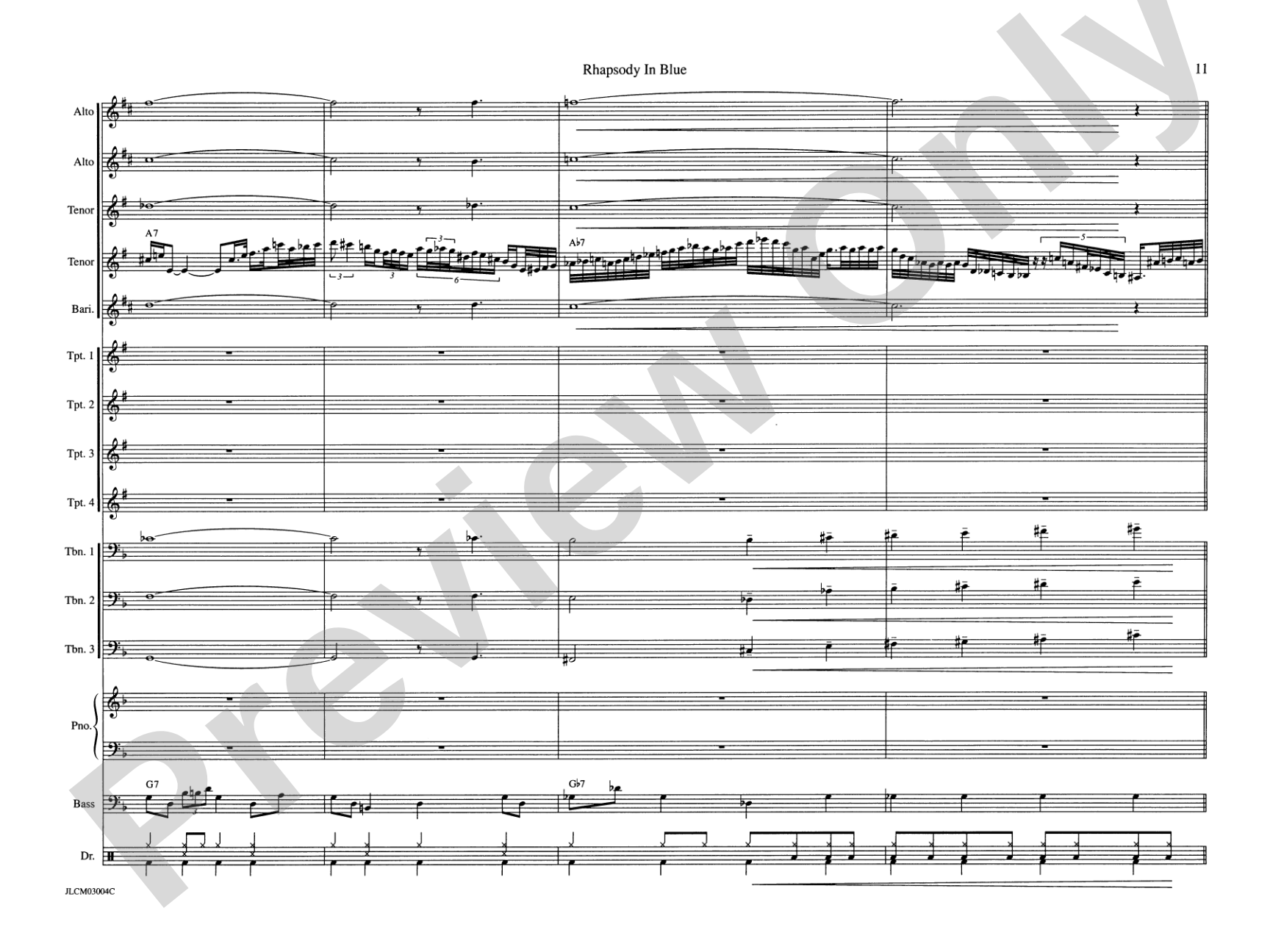 Rhapsody in Blue: Jazz Ensemble Conductor Score & Parts
