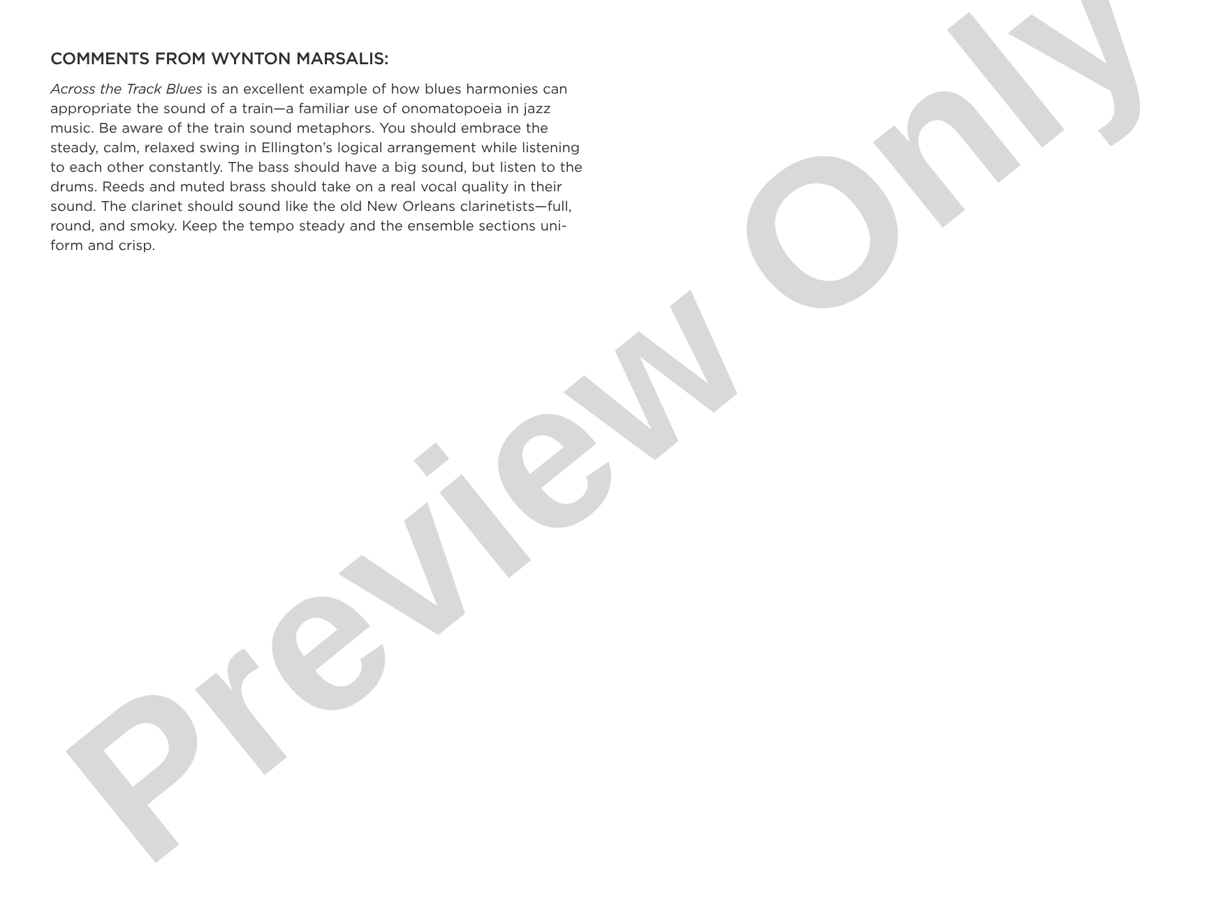 Across the Track Blues: Jazz Ensemble Conductor Score & Parts