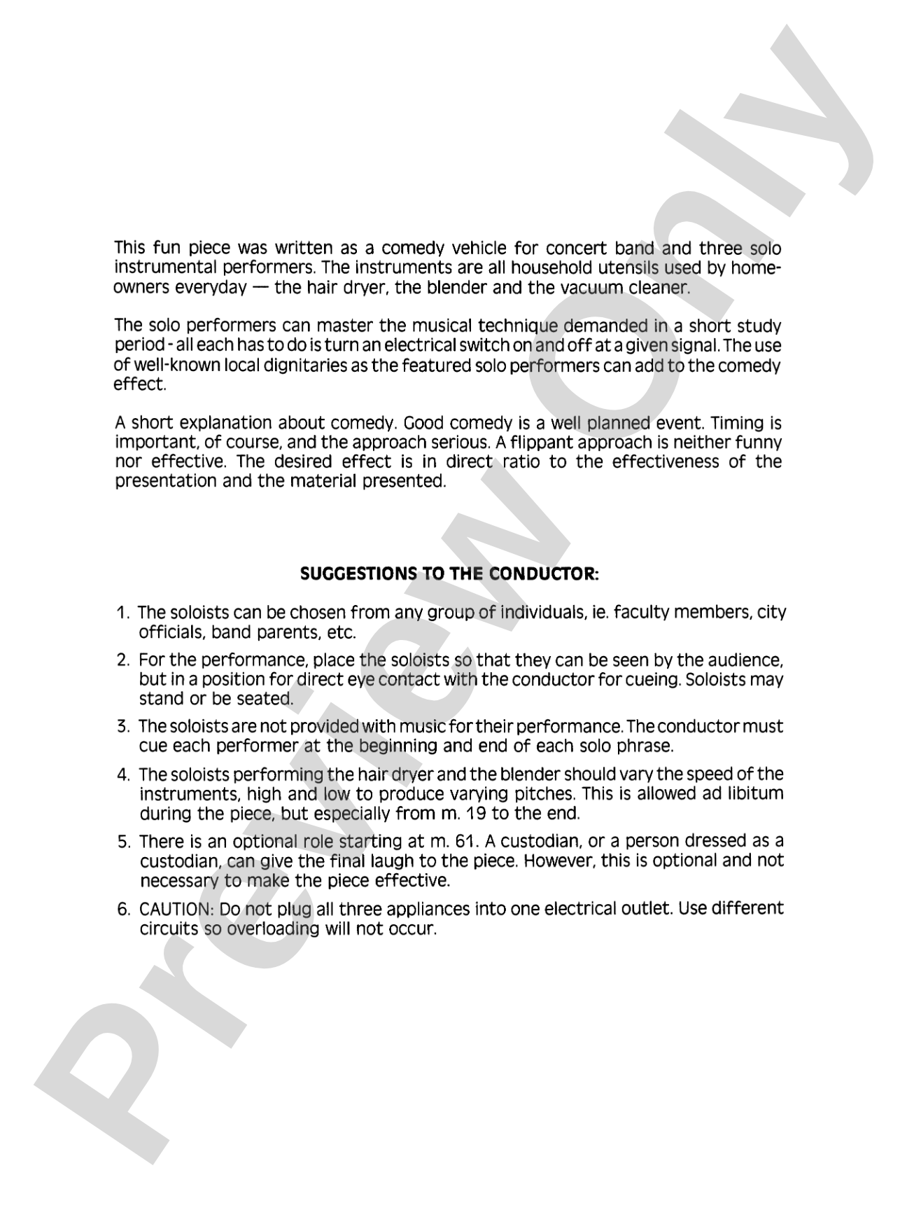 The Homeowners Guide to Making Music: Concert Band Conductor Score & Parts