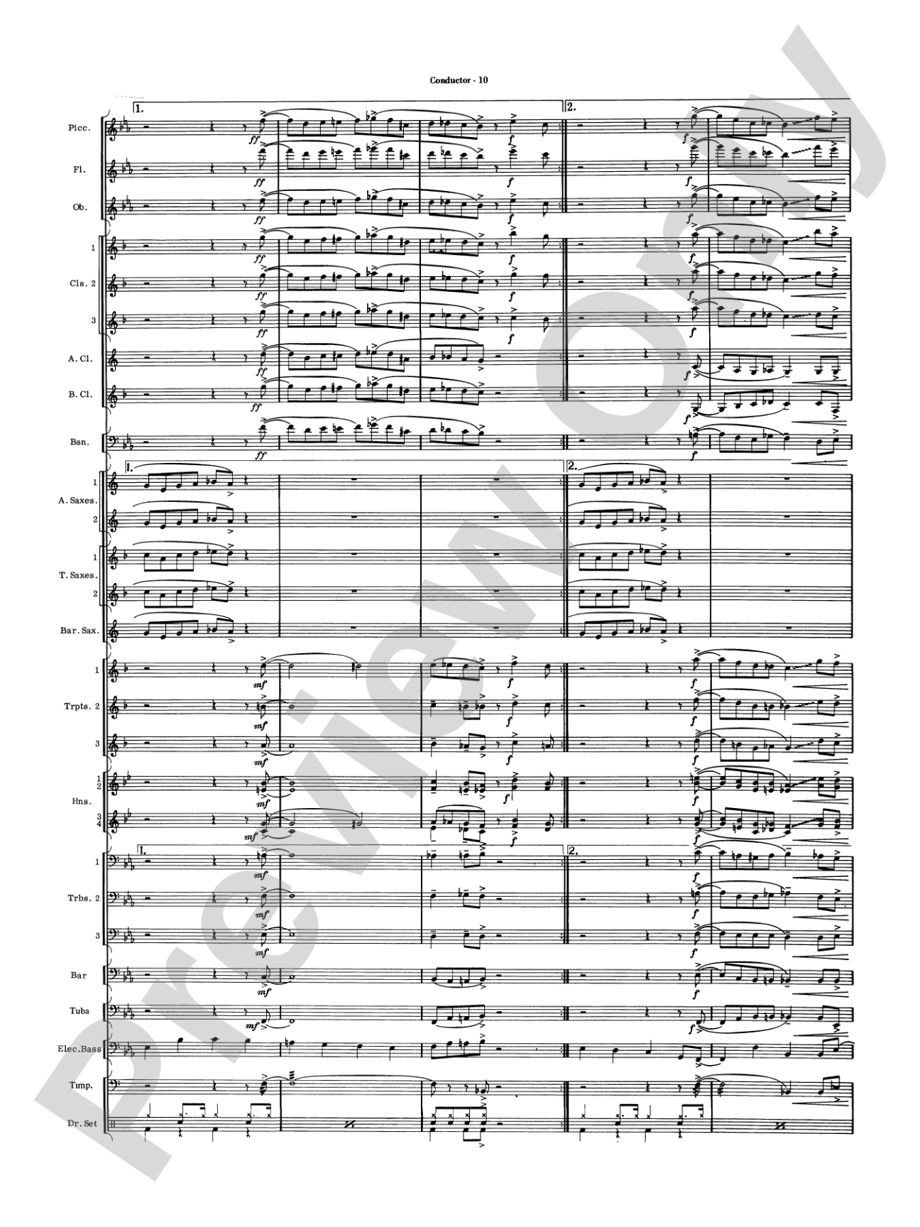 Five to Go: Concert Band Conductor Score & Parts