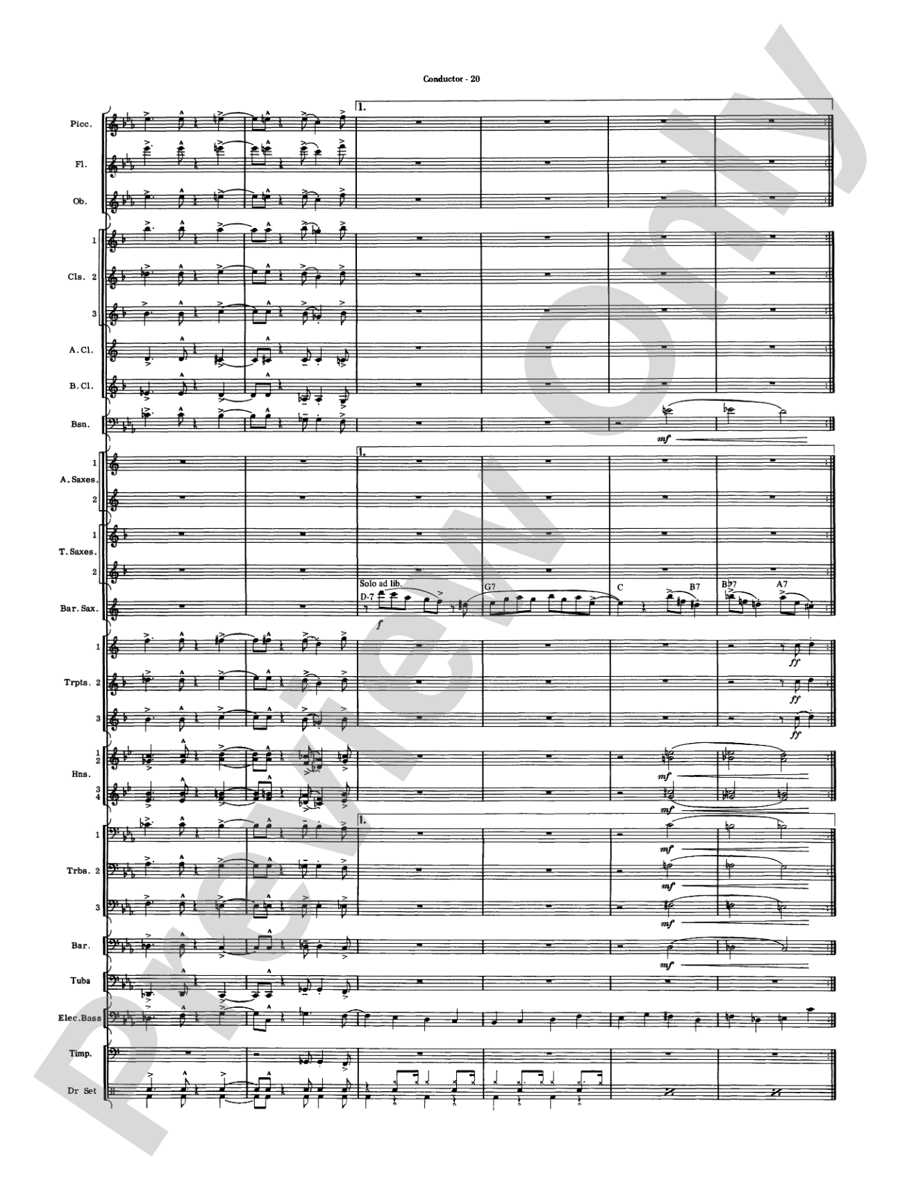 Five to Go: Concert Band Conductor Score & Parts