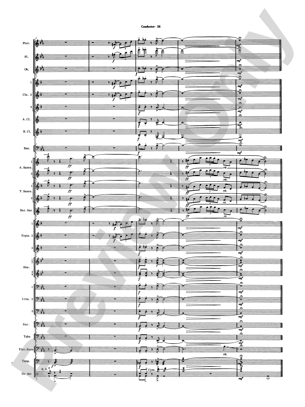 Five to Go: Concert Band Conductor Score & Parts