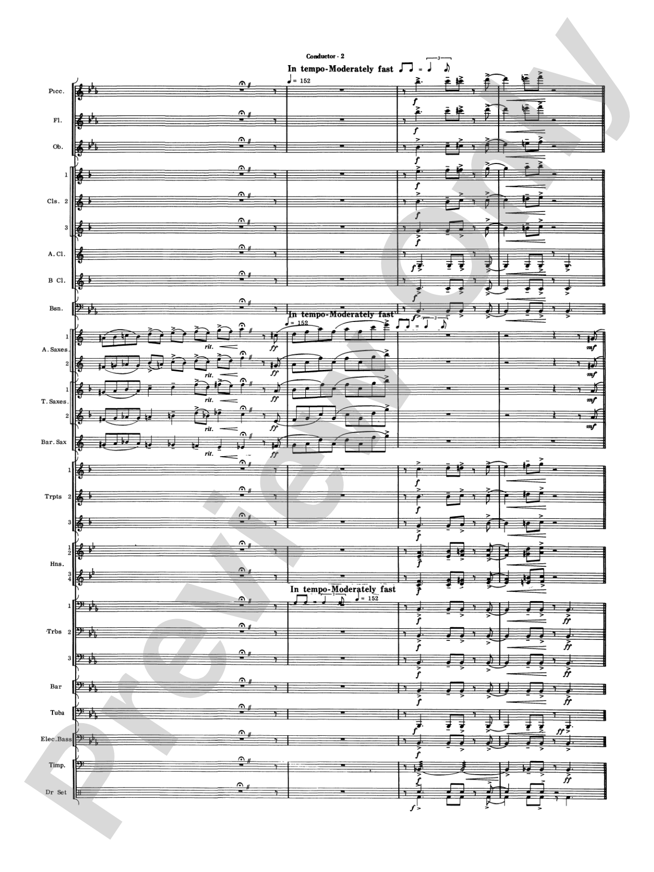 Five to Go: Concert Band Conductor Score & Parts
