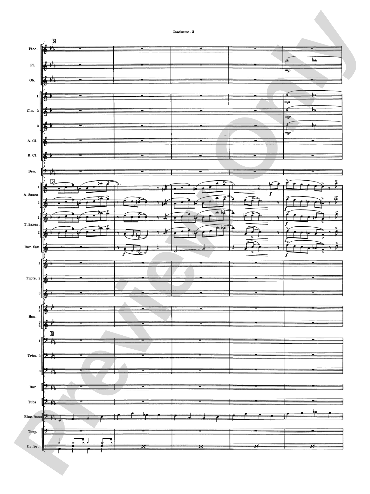Five to Go: Concert Band Conductor Score & Parts