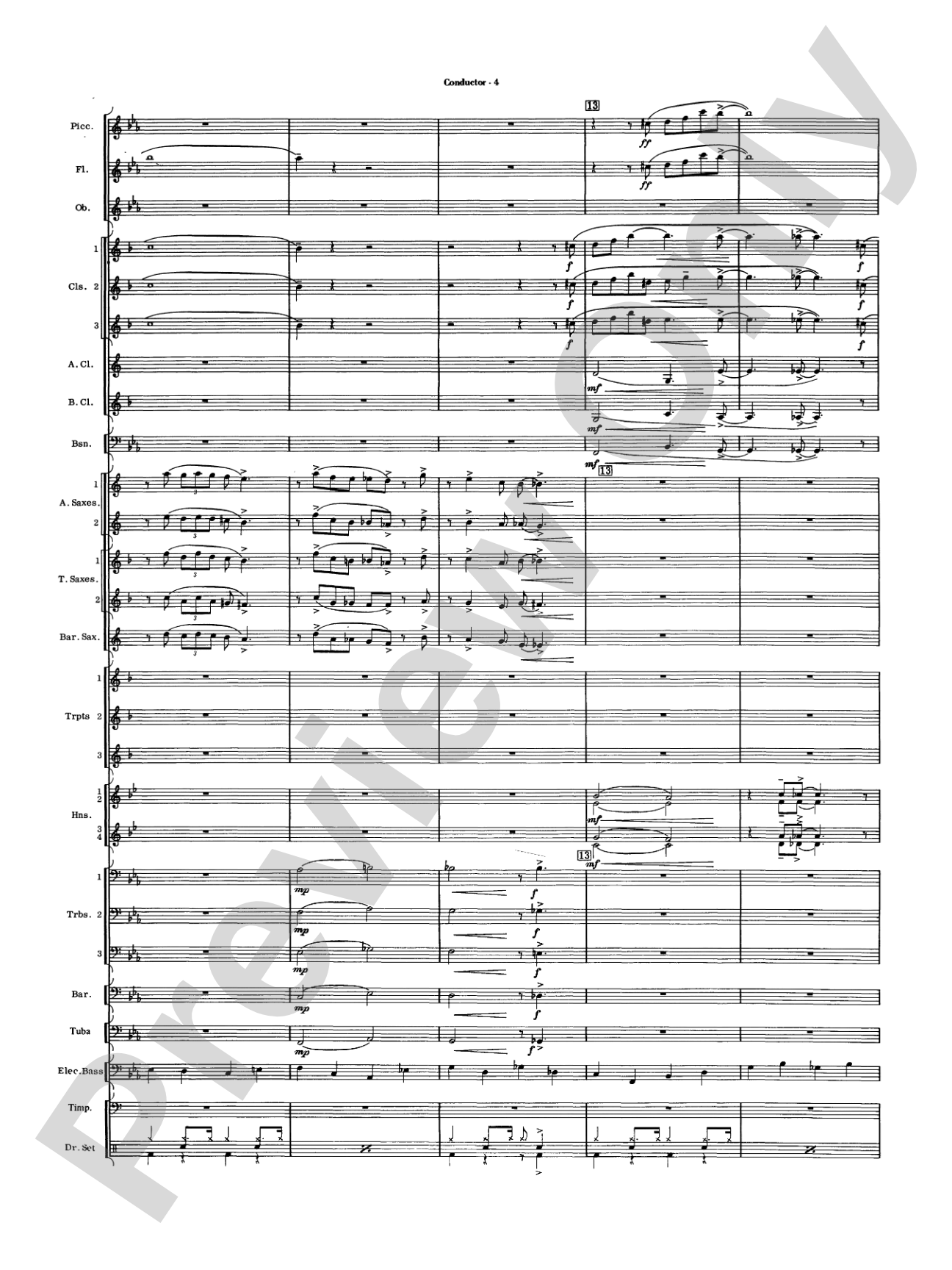 Five to Go: Concert Band Conductor Score & Parts