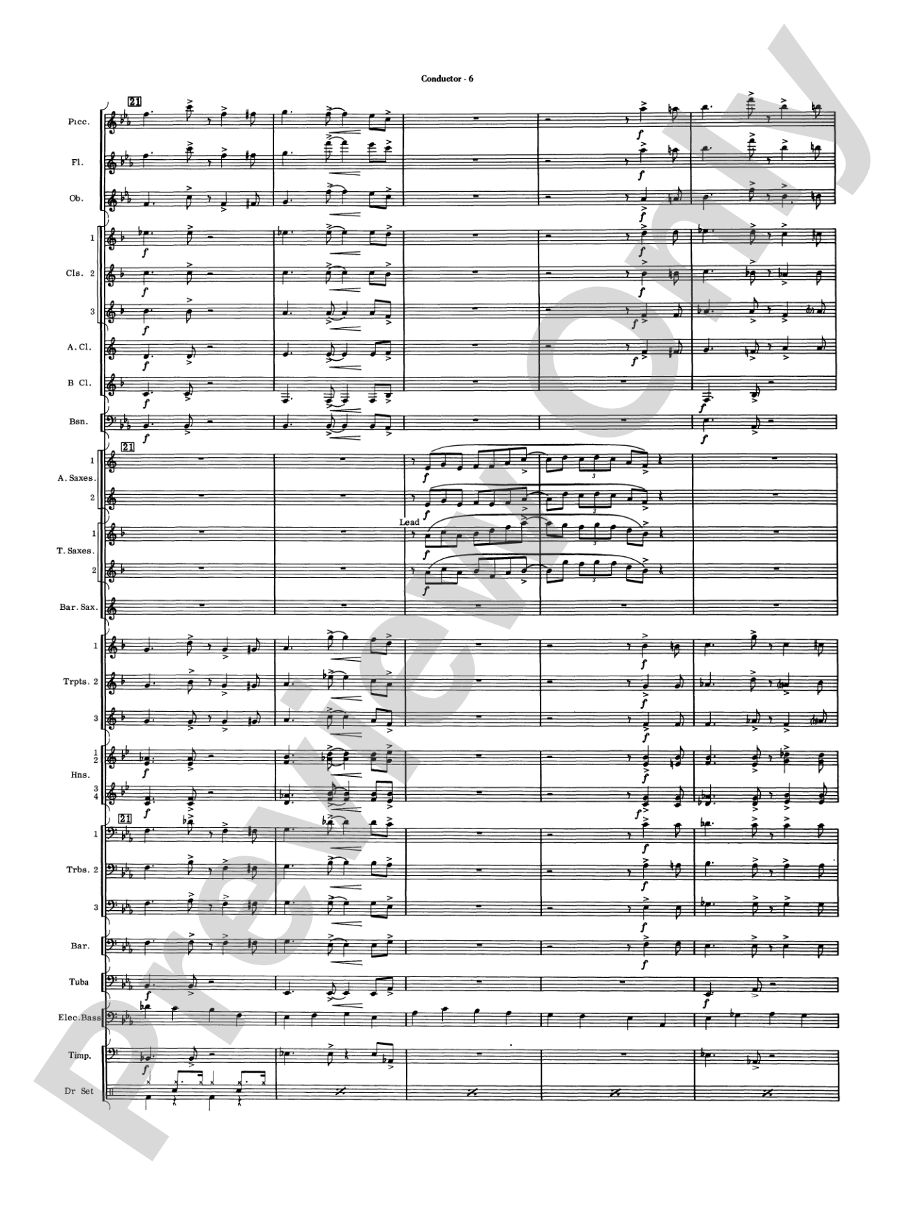 Five to Go: Concert Band Conductor Score & Parts