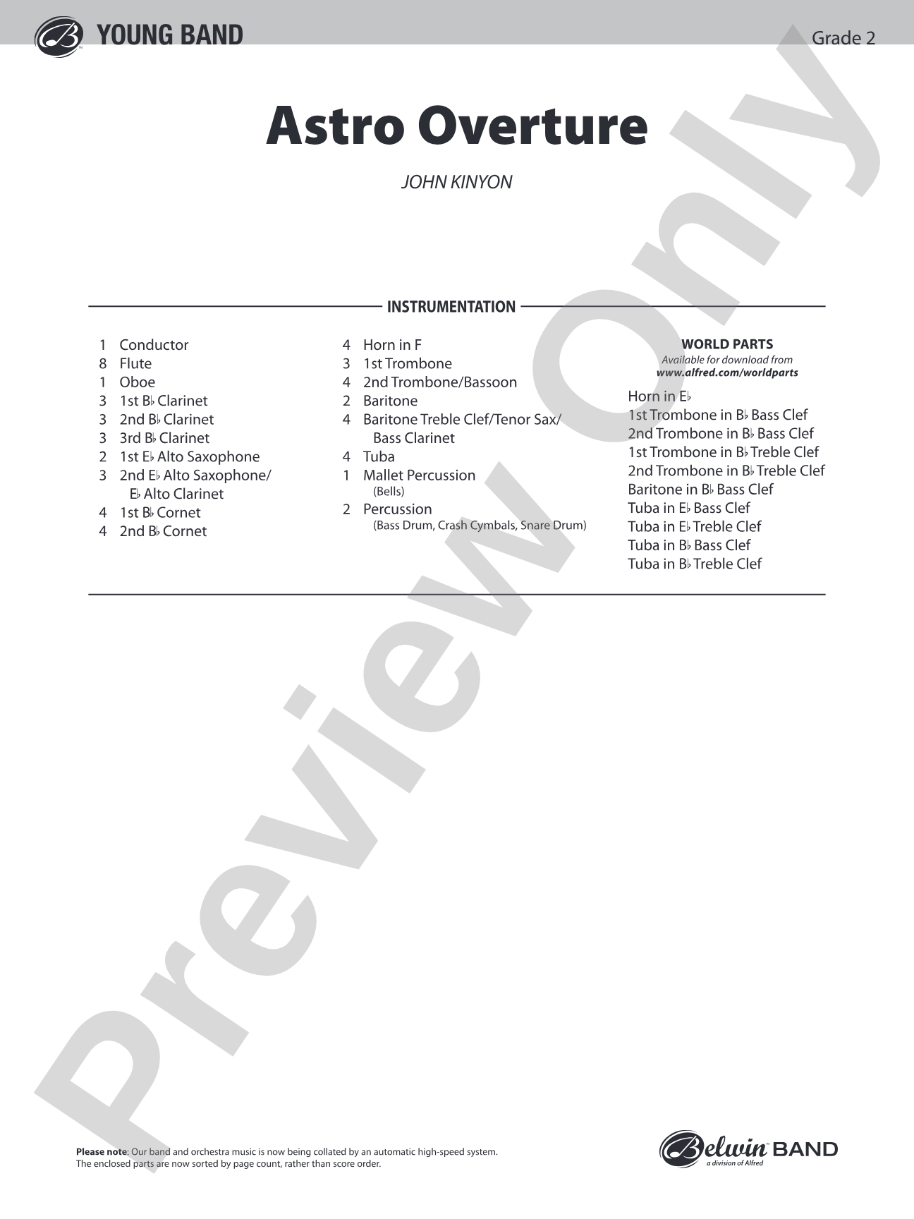 Astro Overture: Concert Band Conductor Score & Parts