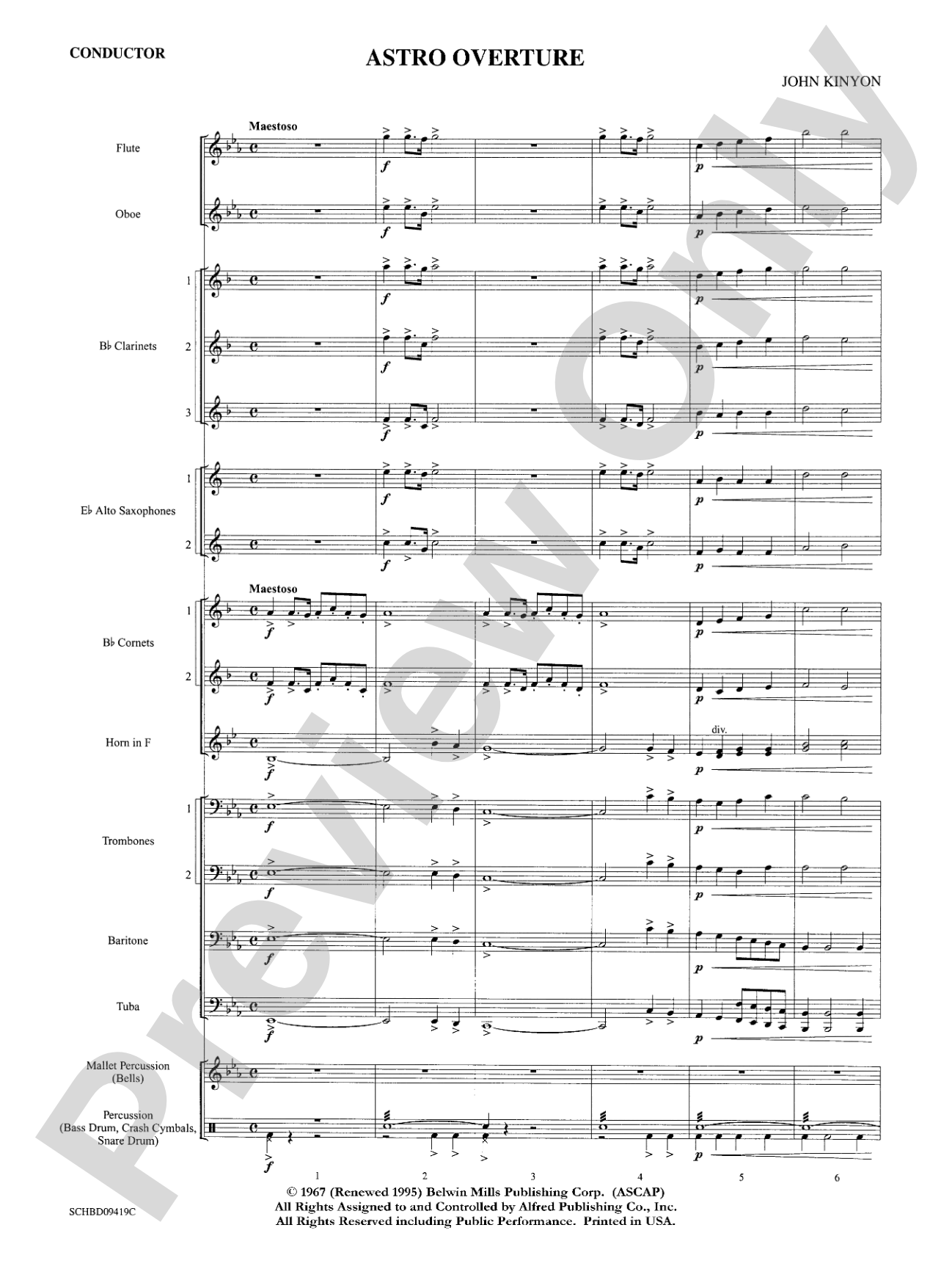 Astro Overture: Concert Band Conductor Score & Parts
