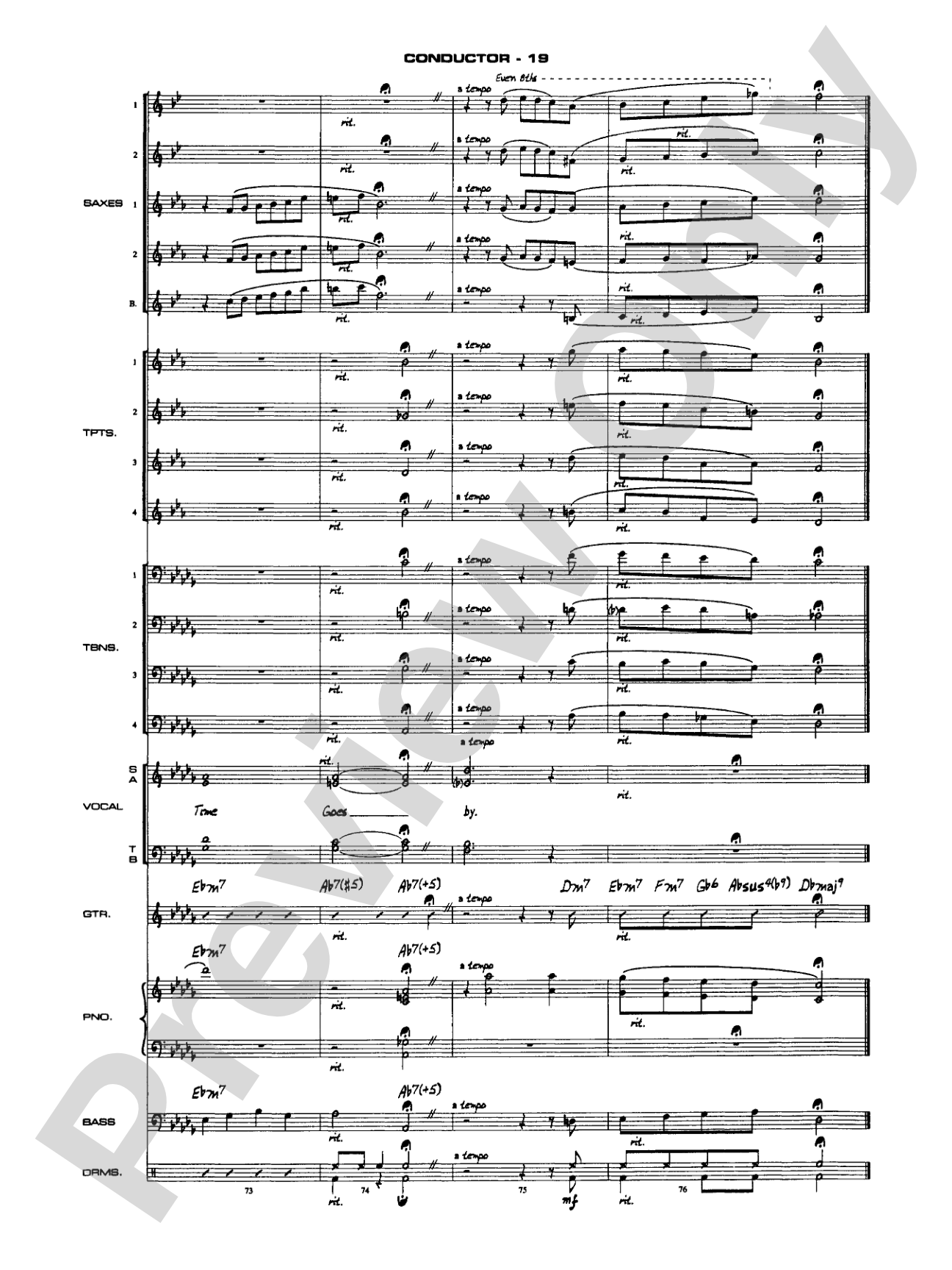 As Time Goes By: Vocal Solo with Jazz Ensemble Conductor Score & Parts