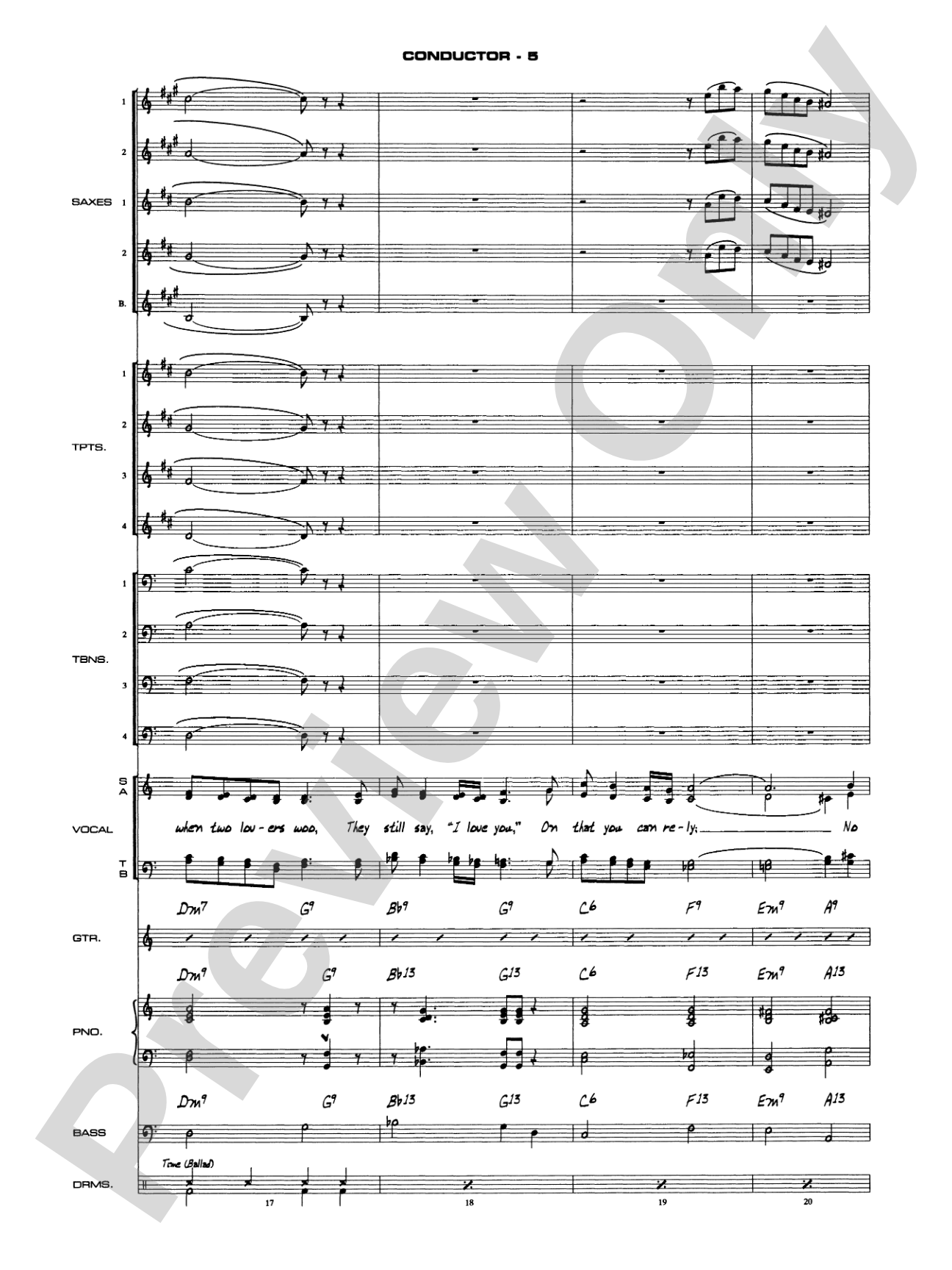 As Time Goes By: Vocal Solo with Jazz Ensemble Conductor Score & Parts