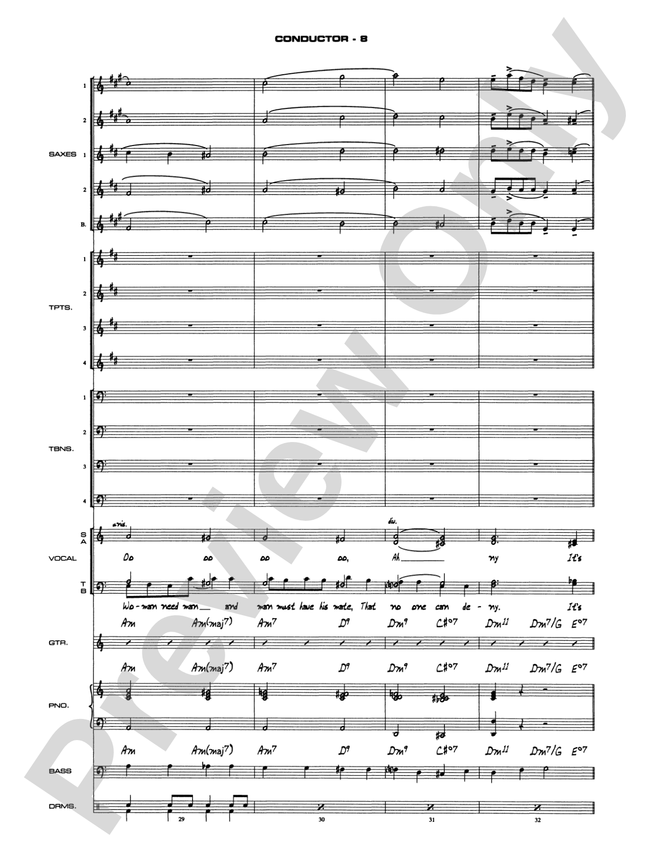 As Time Goes By: Vocal Solo with Jazz Ensemble Conductor Score & Parts
