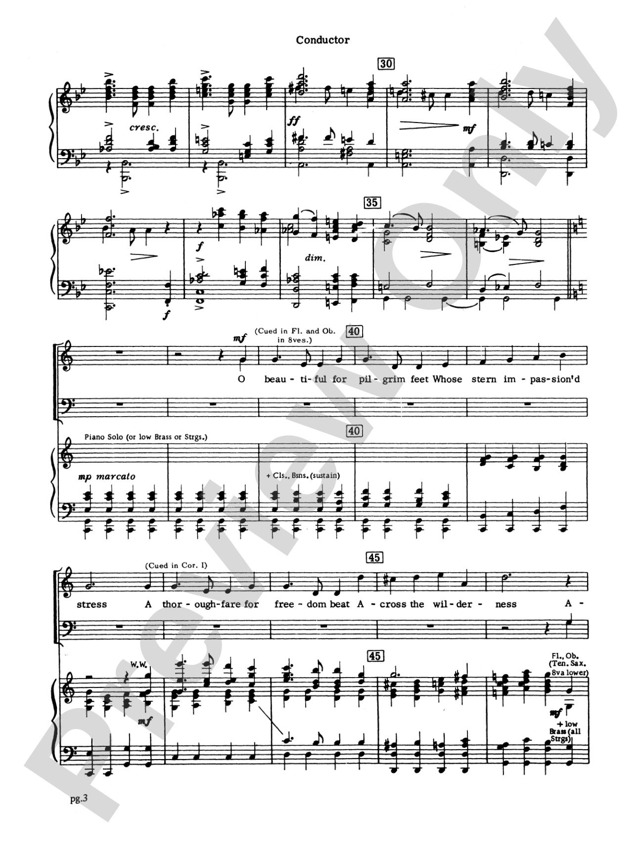 From Sea to Shining Sea (A Fantasy Based on "America the Beautiful"): Score