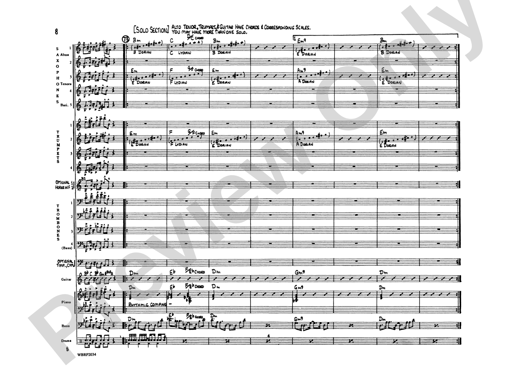 Children of Sanchez: Jazz Ensemble Conductor Score & Parts