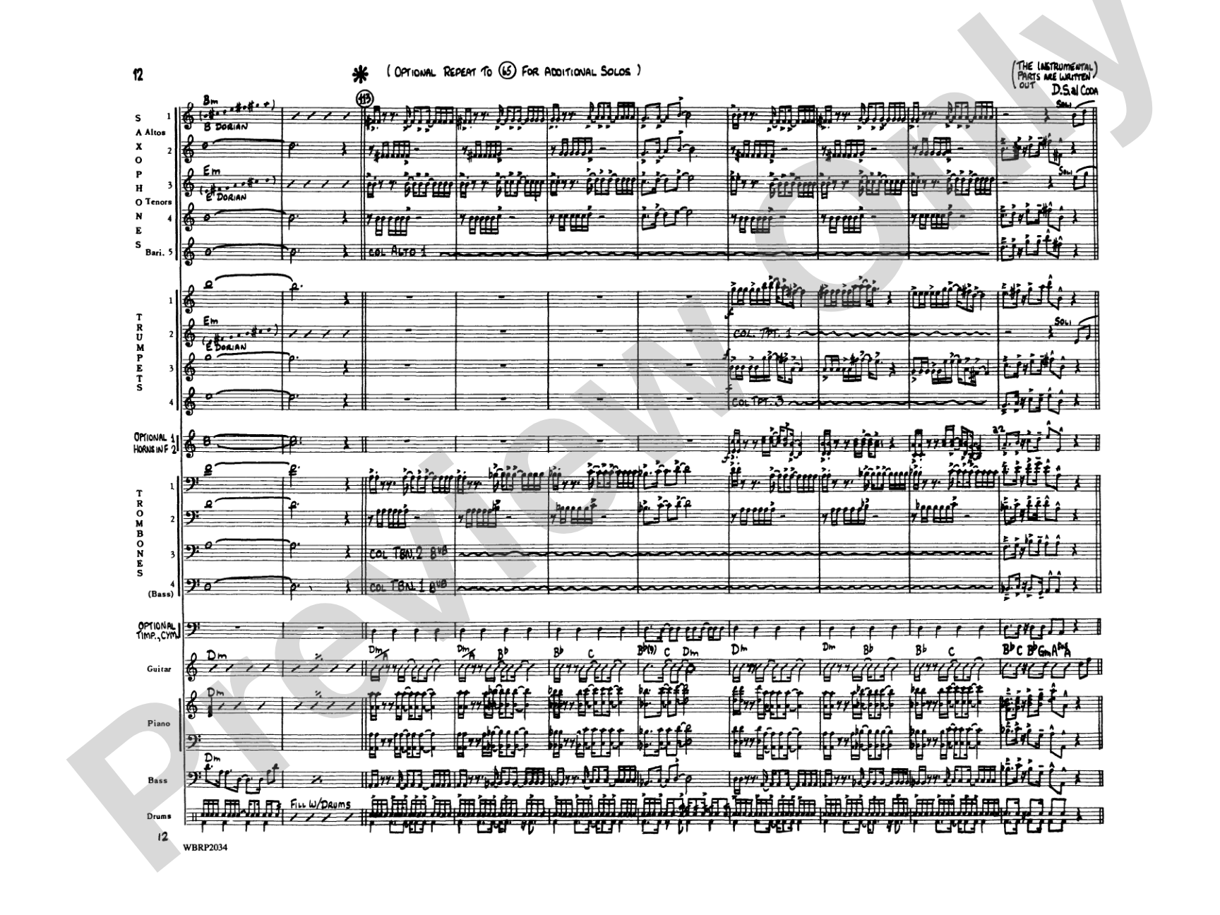 Children of Sanchez: Jazz Ensemble Conductor Score & Parts